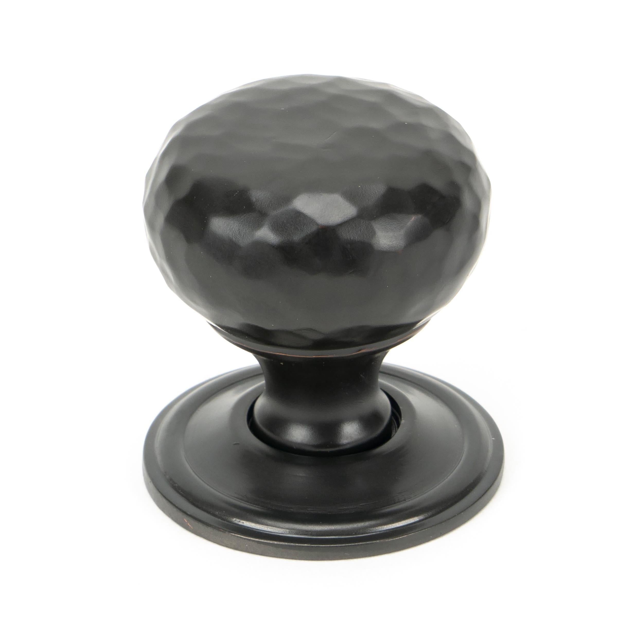Aged Bronze Hammered Mushroom Cabinet Knob 32mm | From The Anvil - Cabinet Knobs - From The Anvil - Yester Home