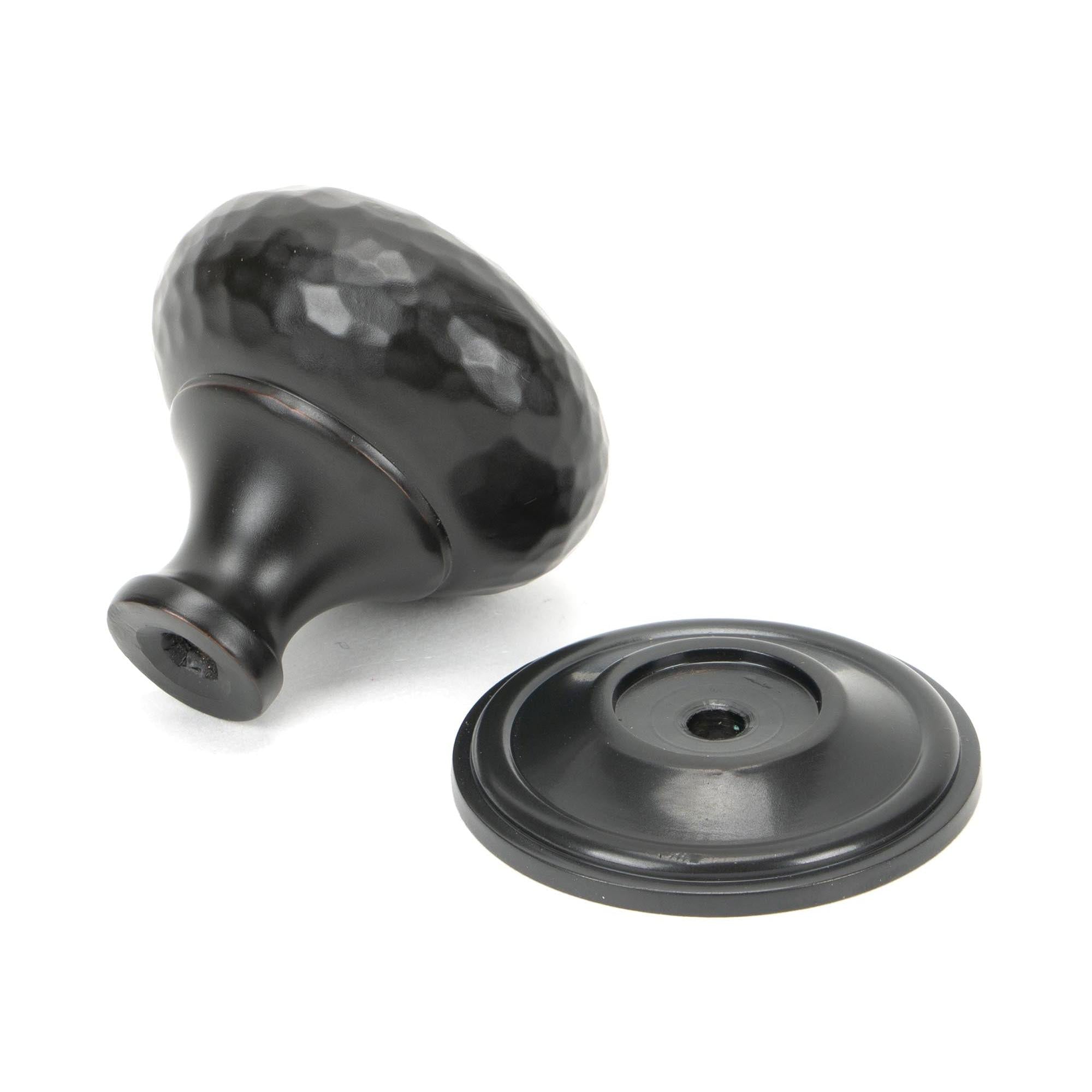 Aged Bronze Hammered Mushroom Cabinet Knob 38mm | From The Anvil - Cabinet Knobs - From The Anvil - Yester Home