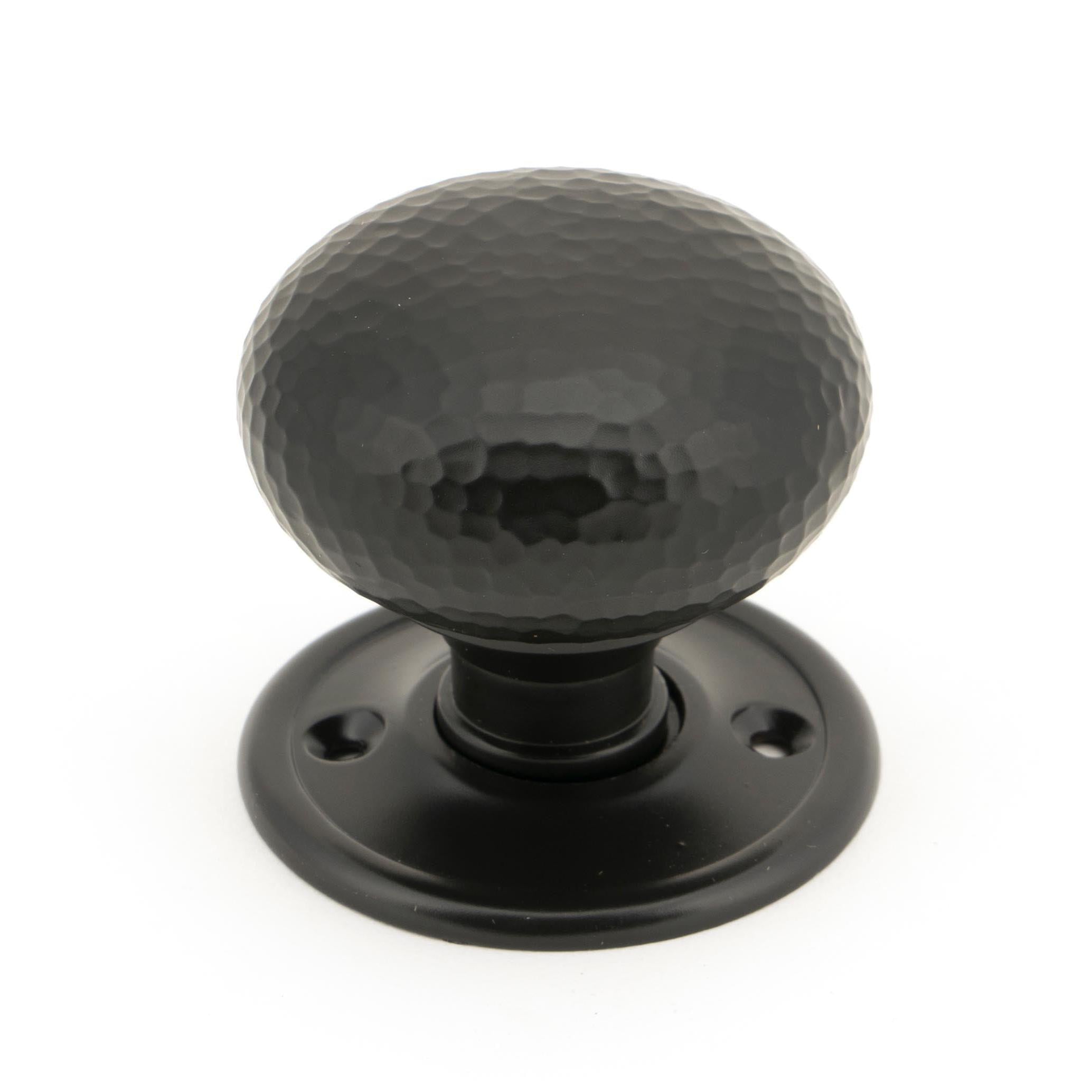 Aged Bronze Hammered Mushroom Mortice/Rim Knob Set | From The Anvil - Mortice Knobs - From The Anvil - Yester Home