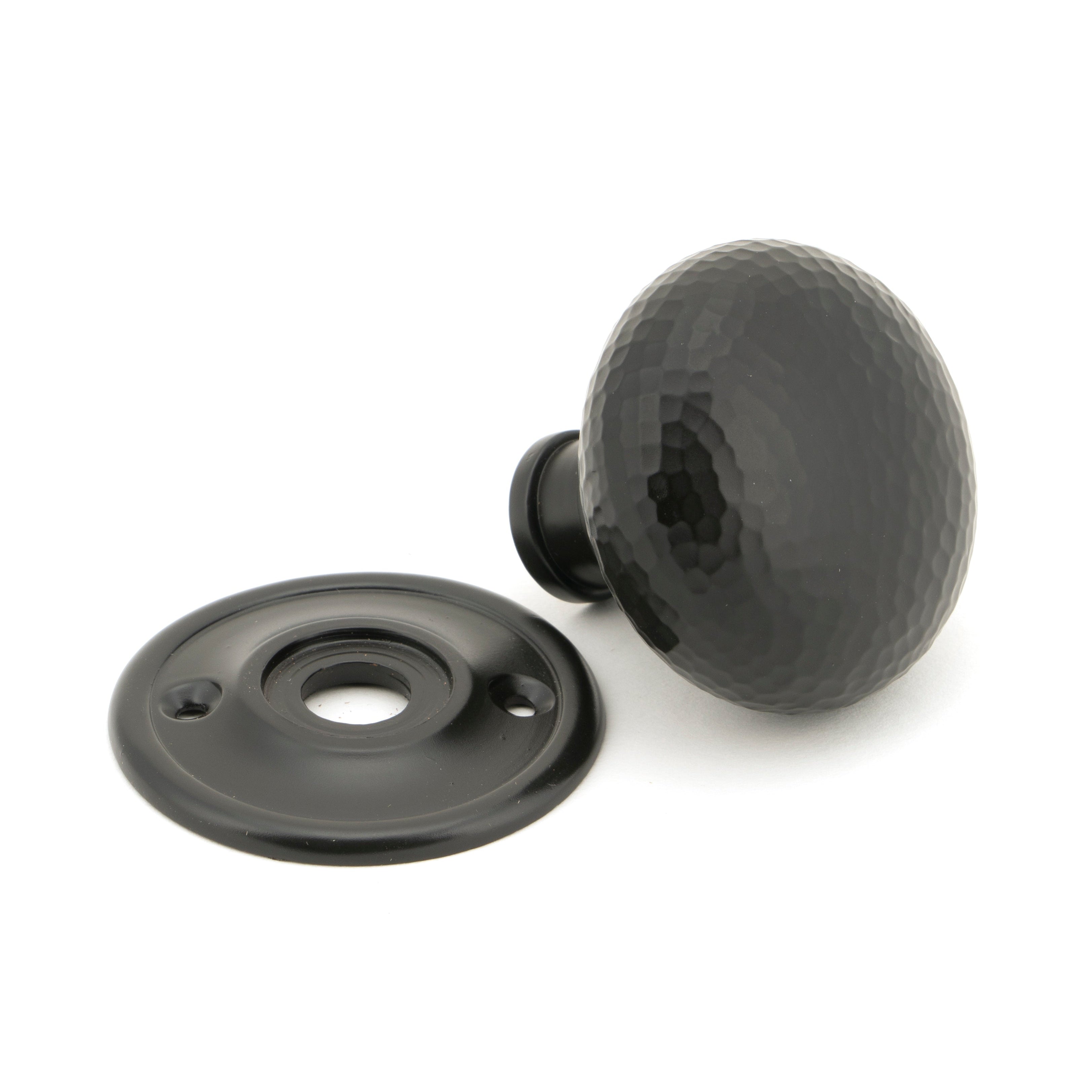 Aged Bronze Hammered Mushroom Mortice/Rim Knob Set | From The Anvil-Mortice Knobs-Yester Home