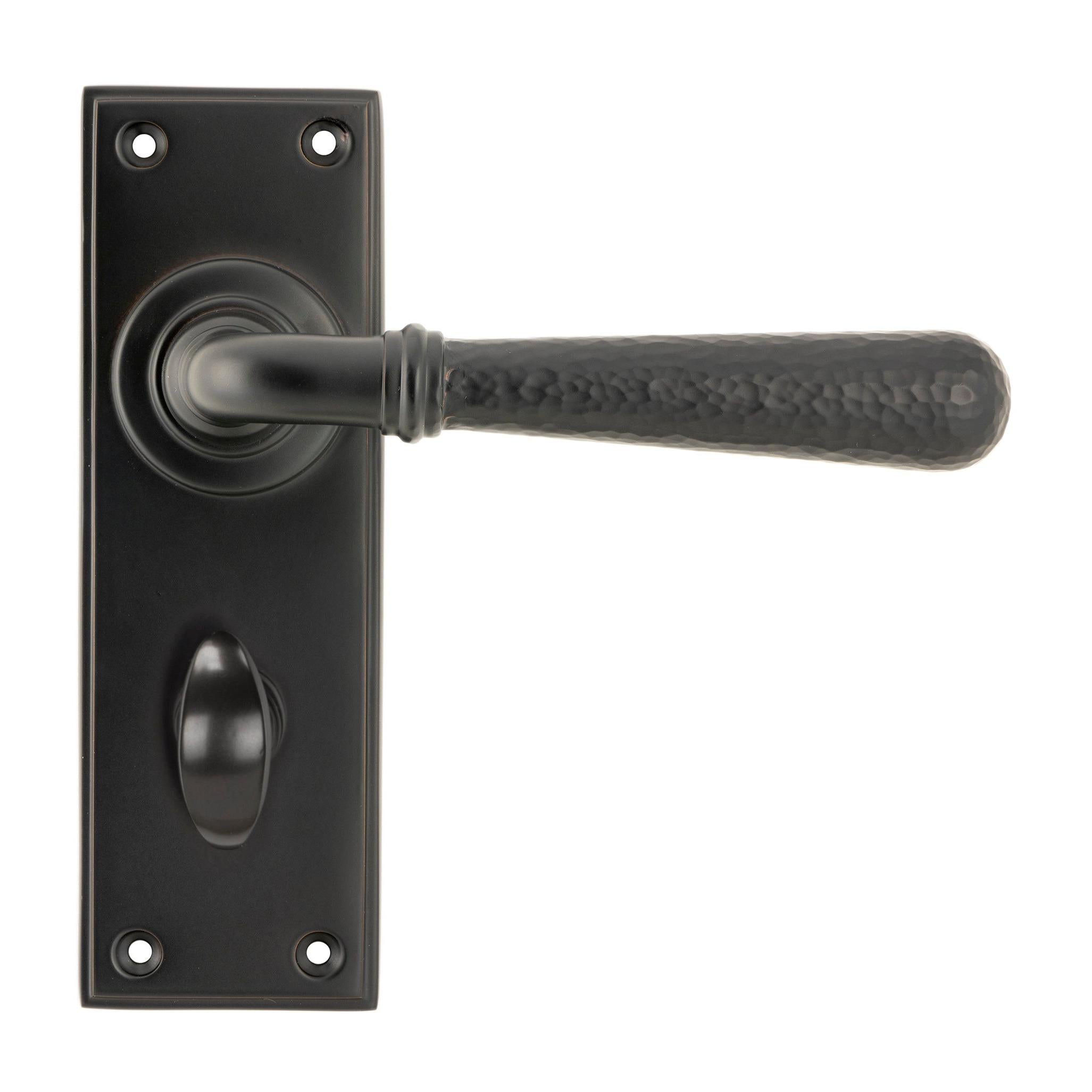 Aged Bronze Hammered Newbury Lever Bathroom Set | From The Anvil - Lever Bathroom - From The Anvil - Yester Home
