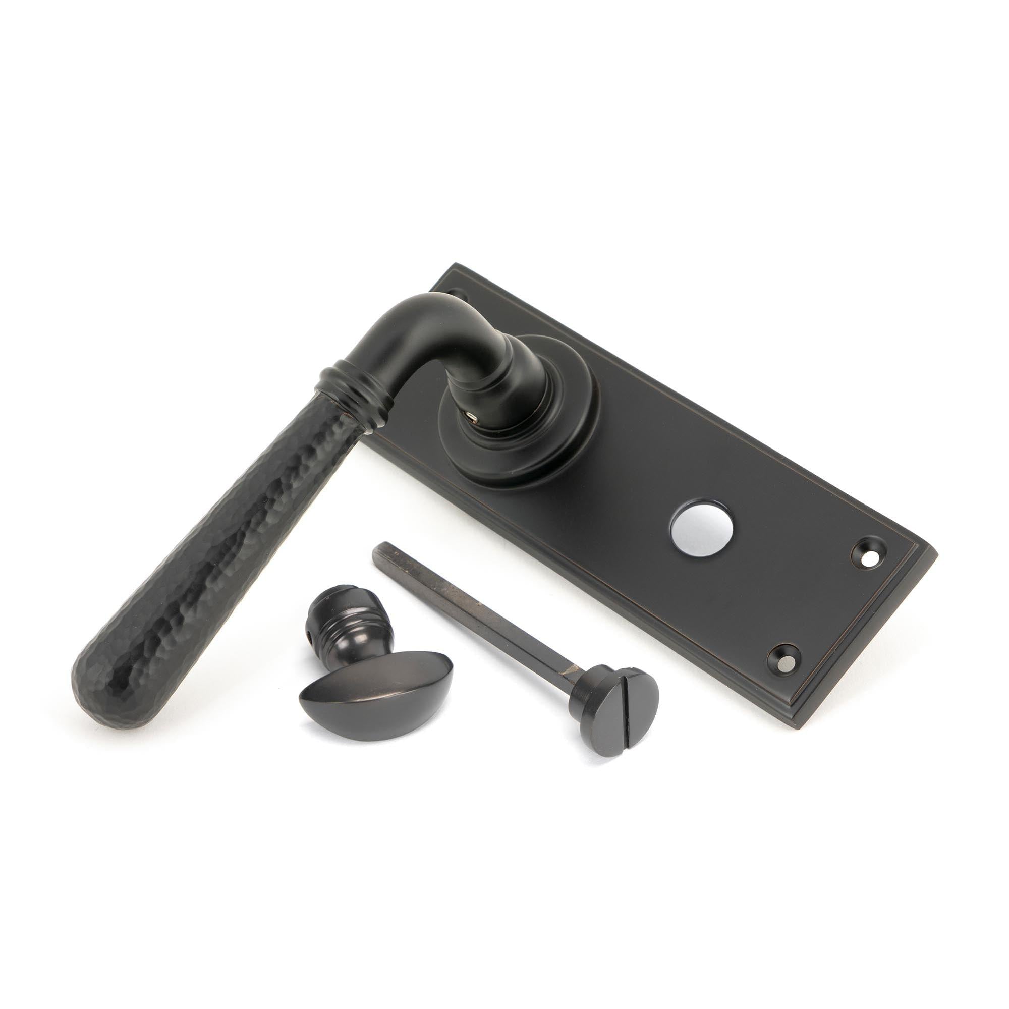 Aged Bronze Hammered Newbury Lever Bathroom Set | From The Anvil - Lever Bathroom - From The Anvil - Yester Home