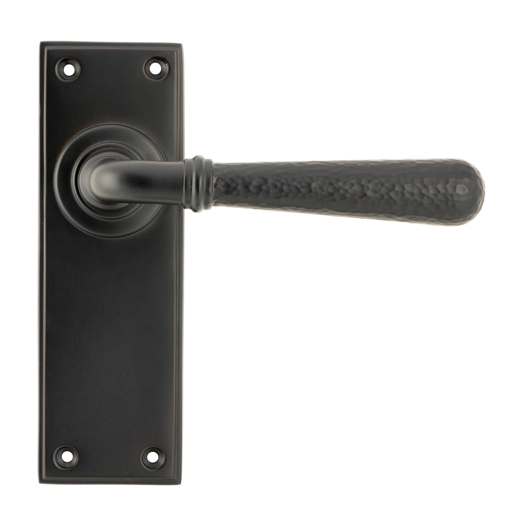 Aged Bronze Hammered Newbury Lever Latch Set | From The Anvil - Lever Latch - From The Anvil - Yester Home