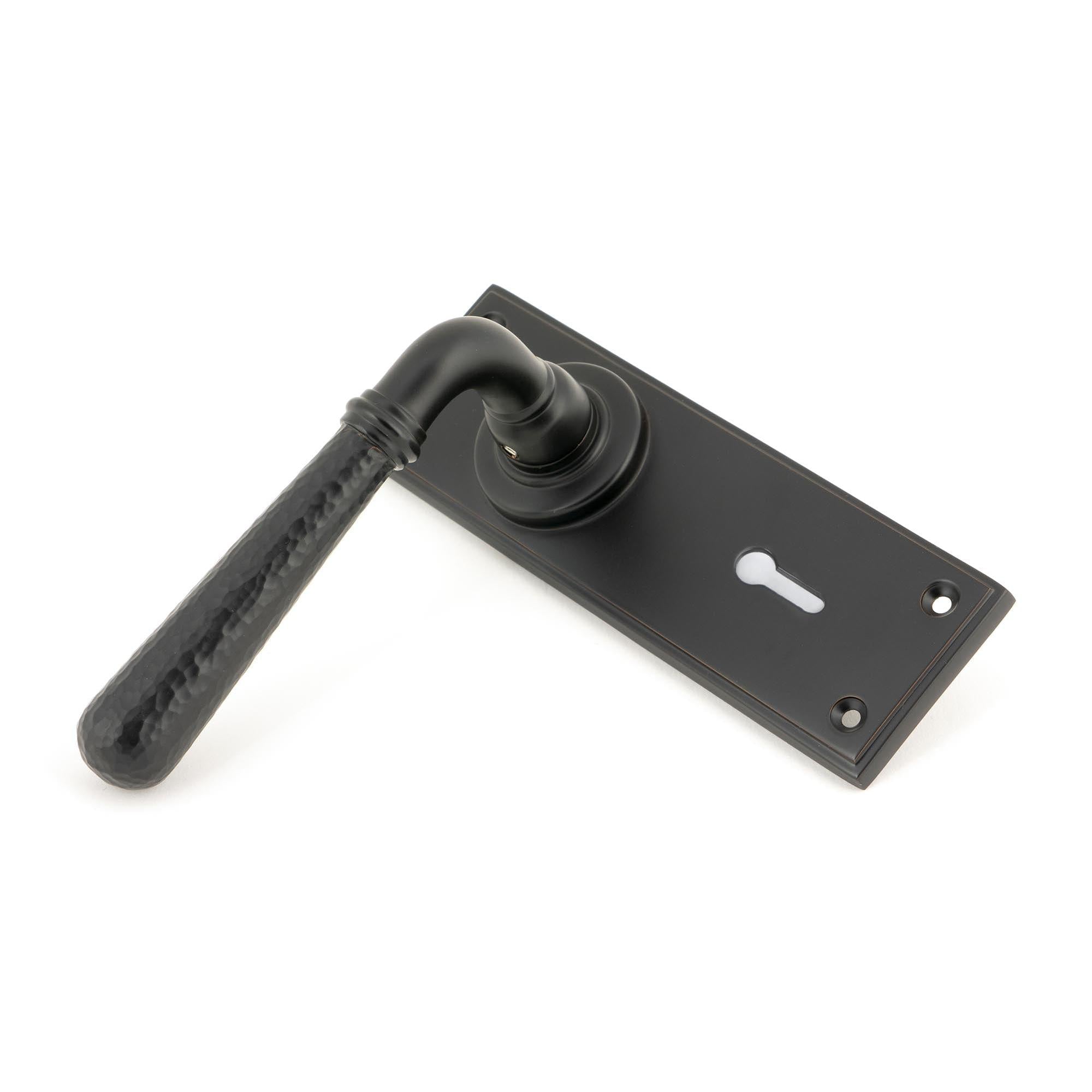 Aged Bronze Hammered Newbury Lever Lock Set | From The Anvil - Lever Lock - From The Anvil - Yester Home