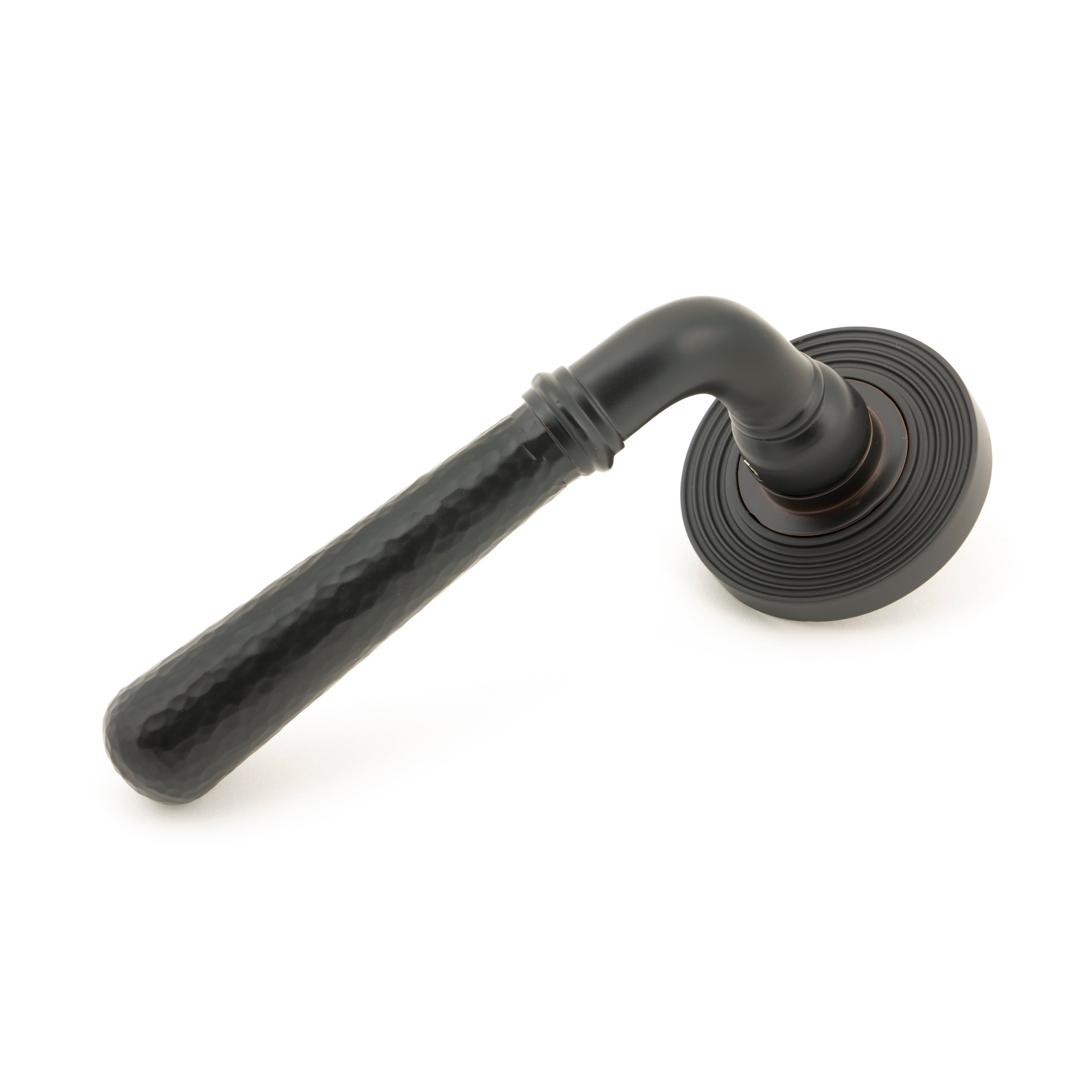 Aged Bronze Hammered Newbury Lever on Rose Set (Beehive) - Unsprung | From The Anvil-Concealed-Yester Home