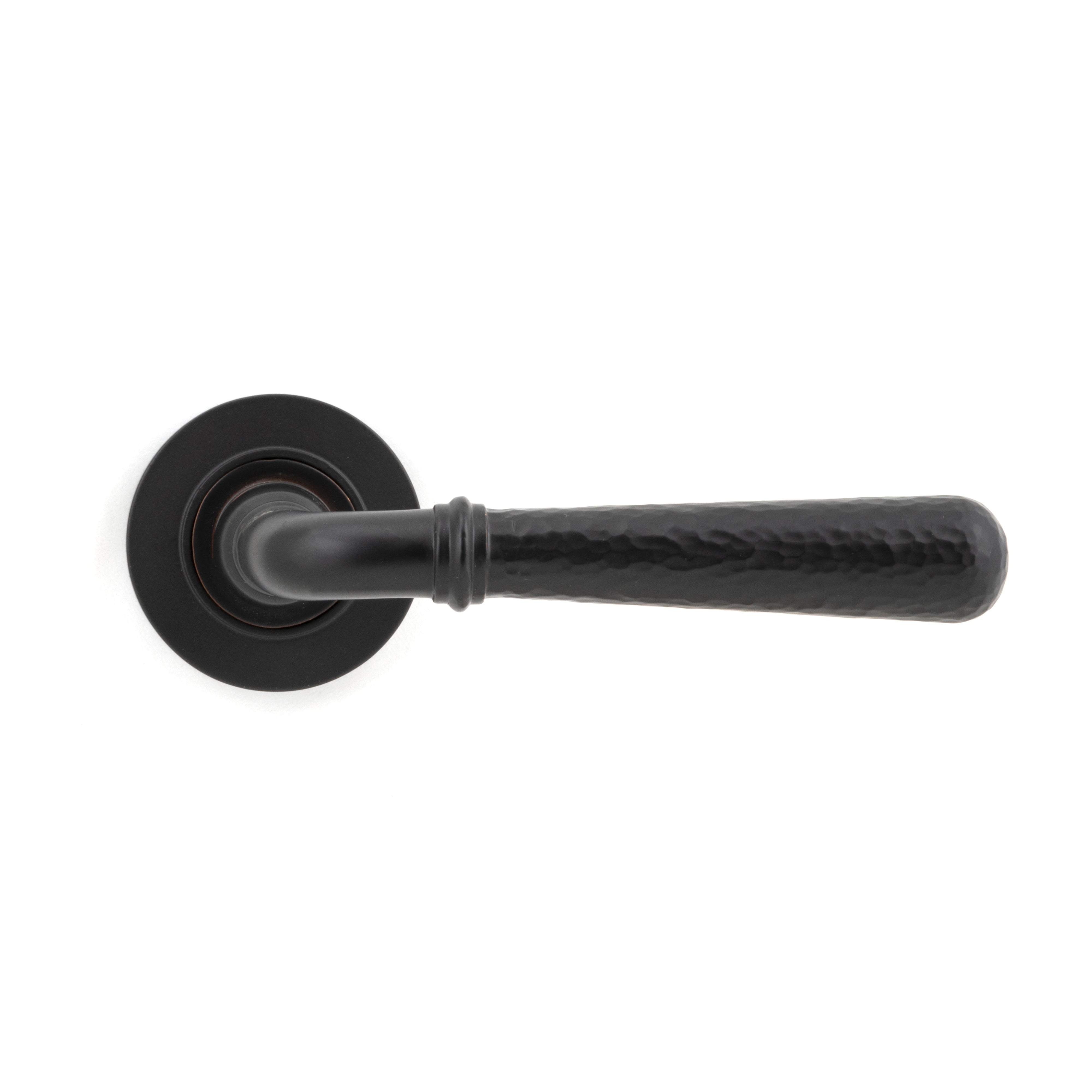 Aged Bronze Hammered Newbury Lever on Rose Set (Plain) - Unsprung | From The Anvil-Concealed-Yester Home