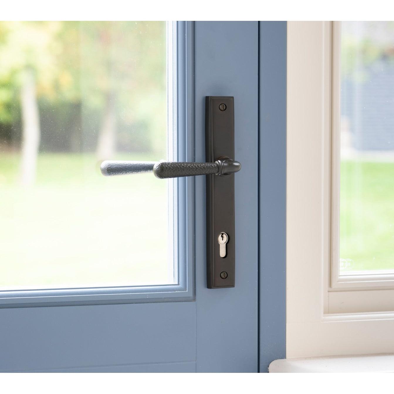 Aged Bronze Hammered Newbury Slimline Espag. Lock Set | From The Anvil-Espagnolette-Yester Home
