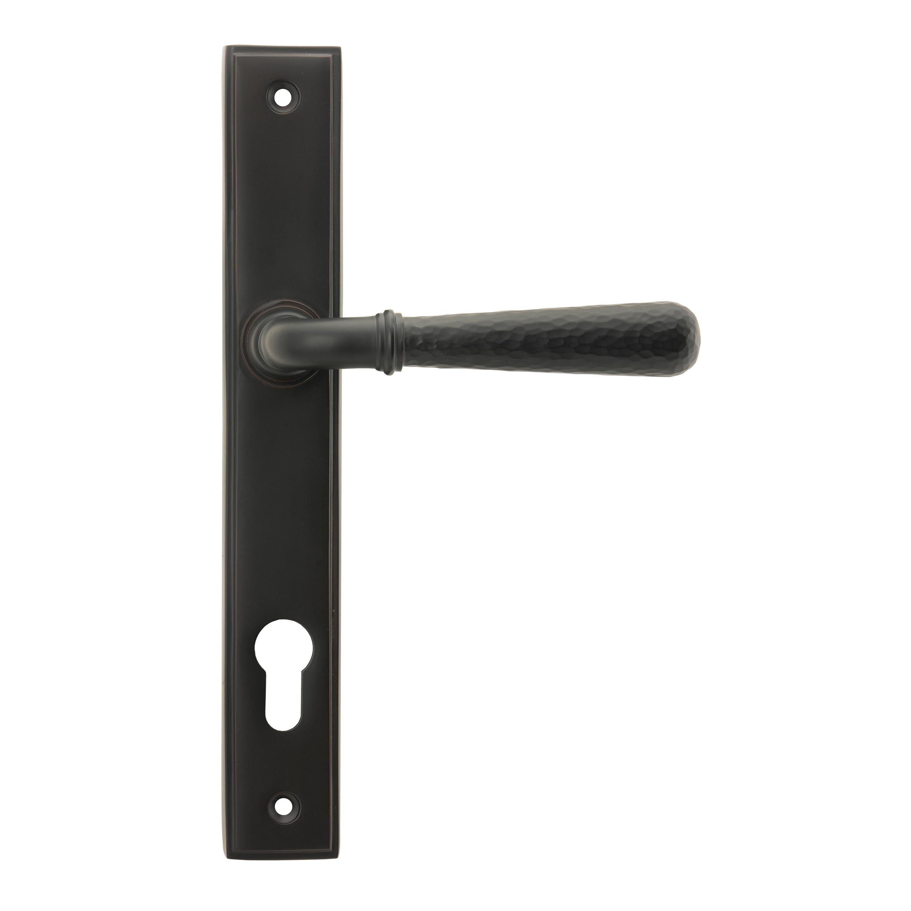 Aged Bronze Hammered Newbury Slimline Espag. Lock Set | From The Anvil - Espagnolette - From The Anvil - Yester Home