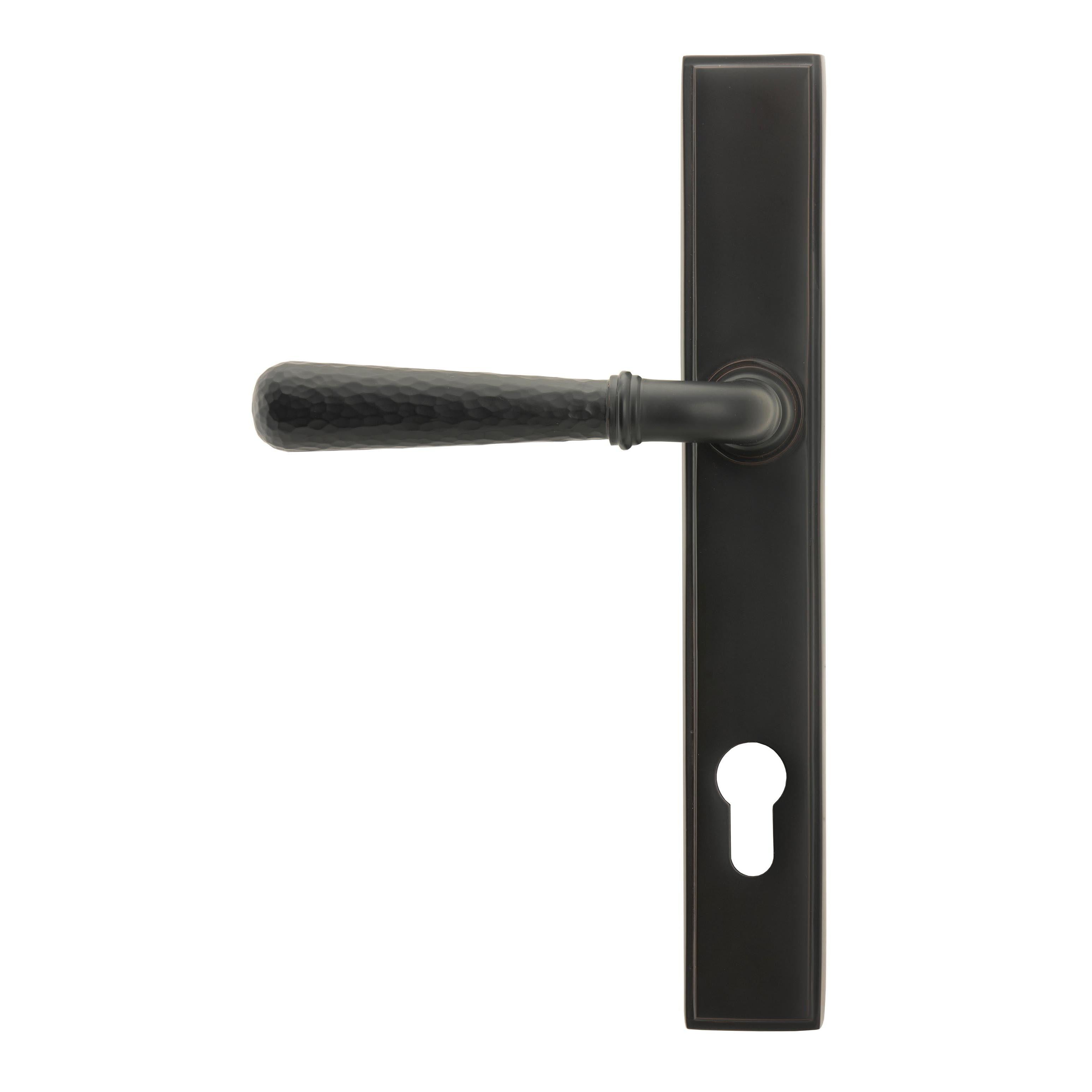 Aged Bronze Hammered Newbury Slimline Espag. Lock Set | From The Anvil - Espagnolette - From The Anvil - Yester Home