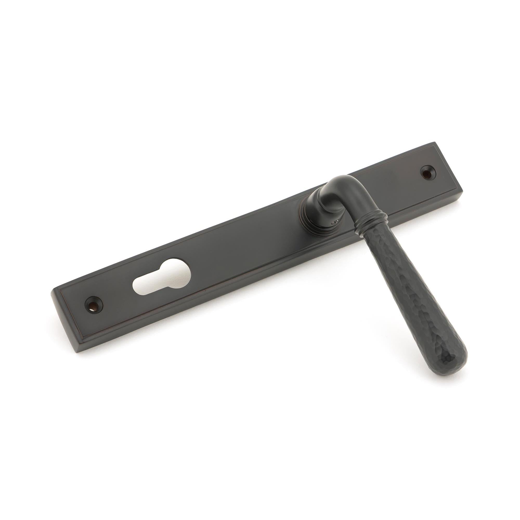 Aged Bronze Hammered Newbury Slimline Espag. Lock Set | From The Anvil - Espagnolette - From The Anvil - Yester Home