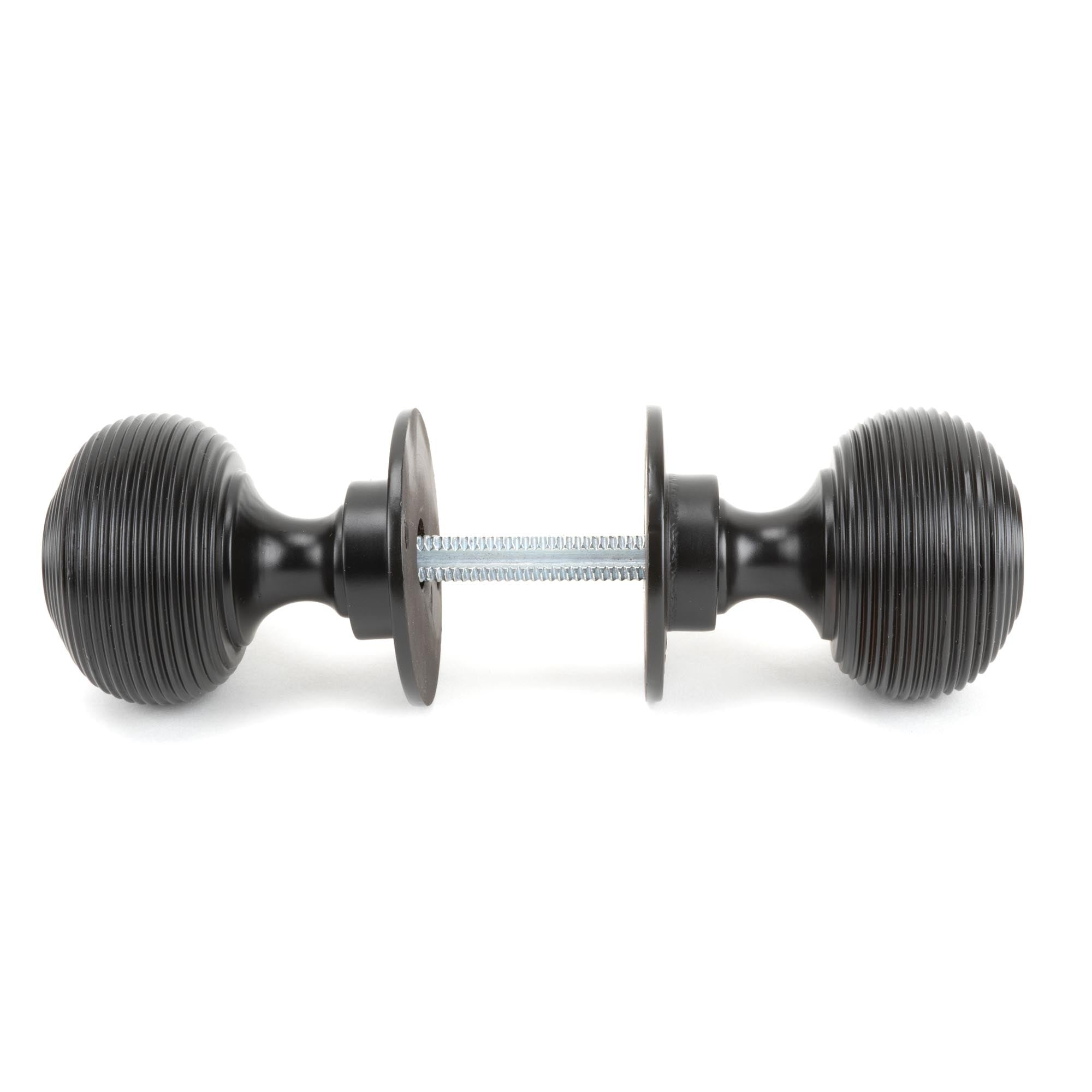 Aged Bronze Heavy Beehive Mortice/Rim Knob Set | From The Anvil - Mortice Knobs - From The Anvil - Yester Home
