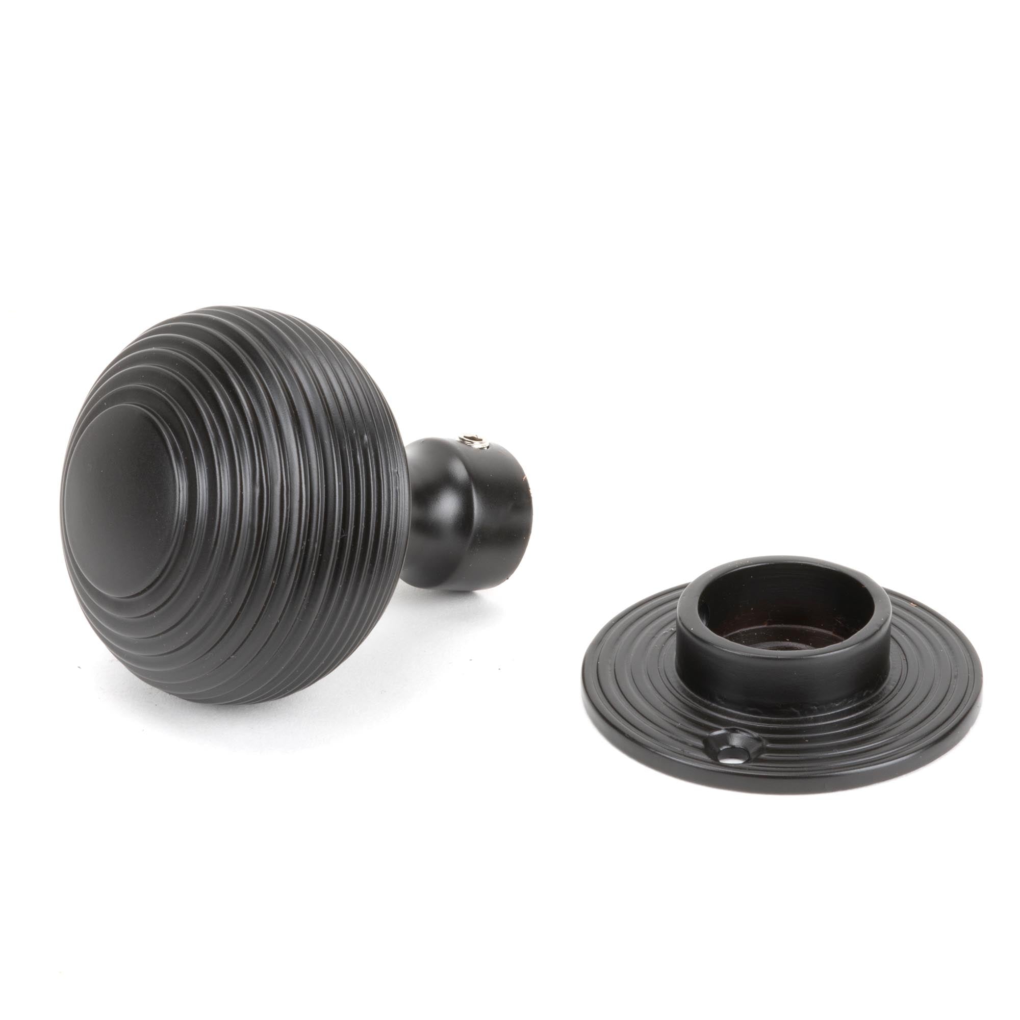 Aged Bronze Heavy Beehive Mortice/Rim Knob Set | From The Anvil - Mortice Knobs - From The Anvil - Yester Home