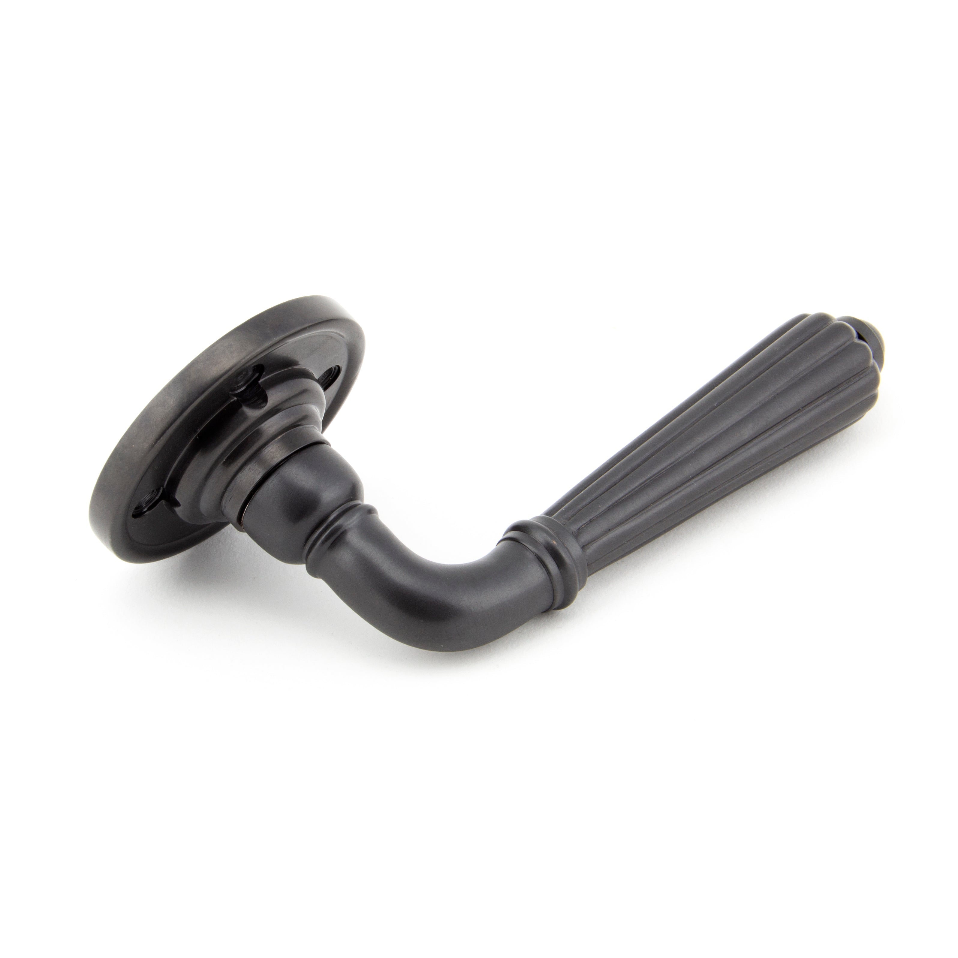 Aged Bronze Hinton Lever on Rose Set - Unsprung | From The Anvil-Lever on Rose-Yester Home