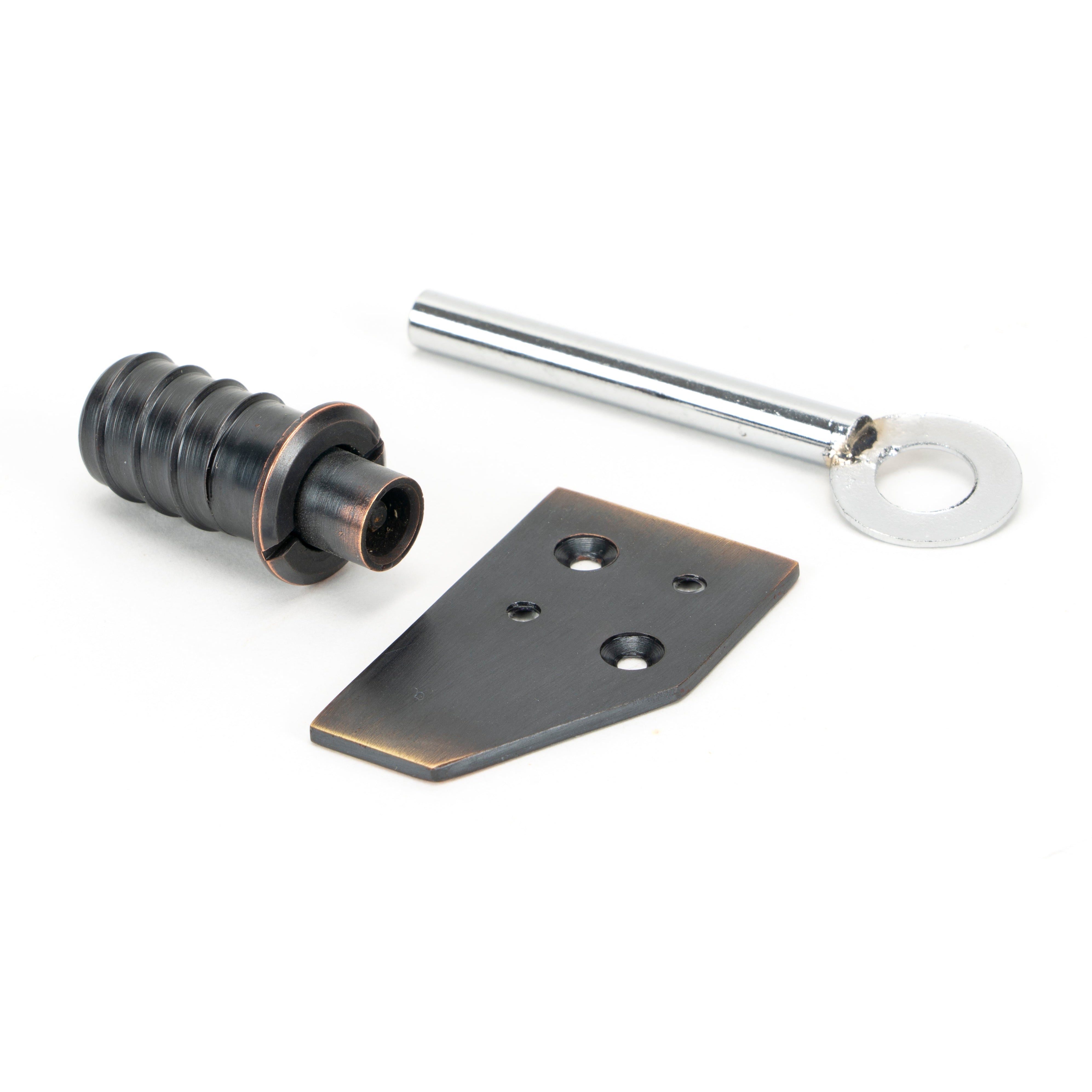 Aged Bronze Key-Flush Sash Stop | From The Anvil-Sash Stops-Yester Home