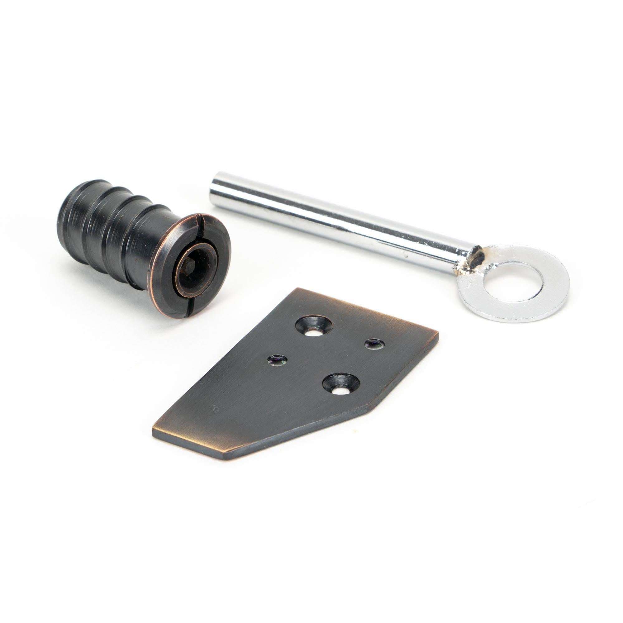 Aged Bronze Key-Flush Sash Stop | From The Anvil - Sash Stops - From The Anvil - Yester Home