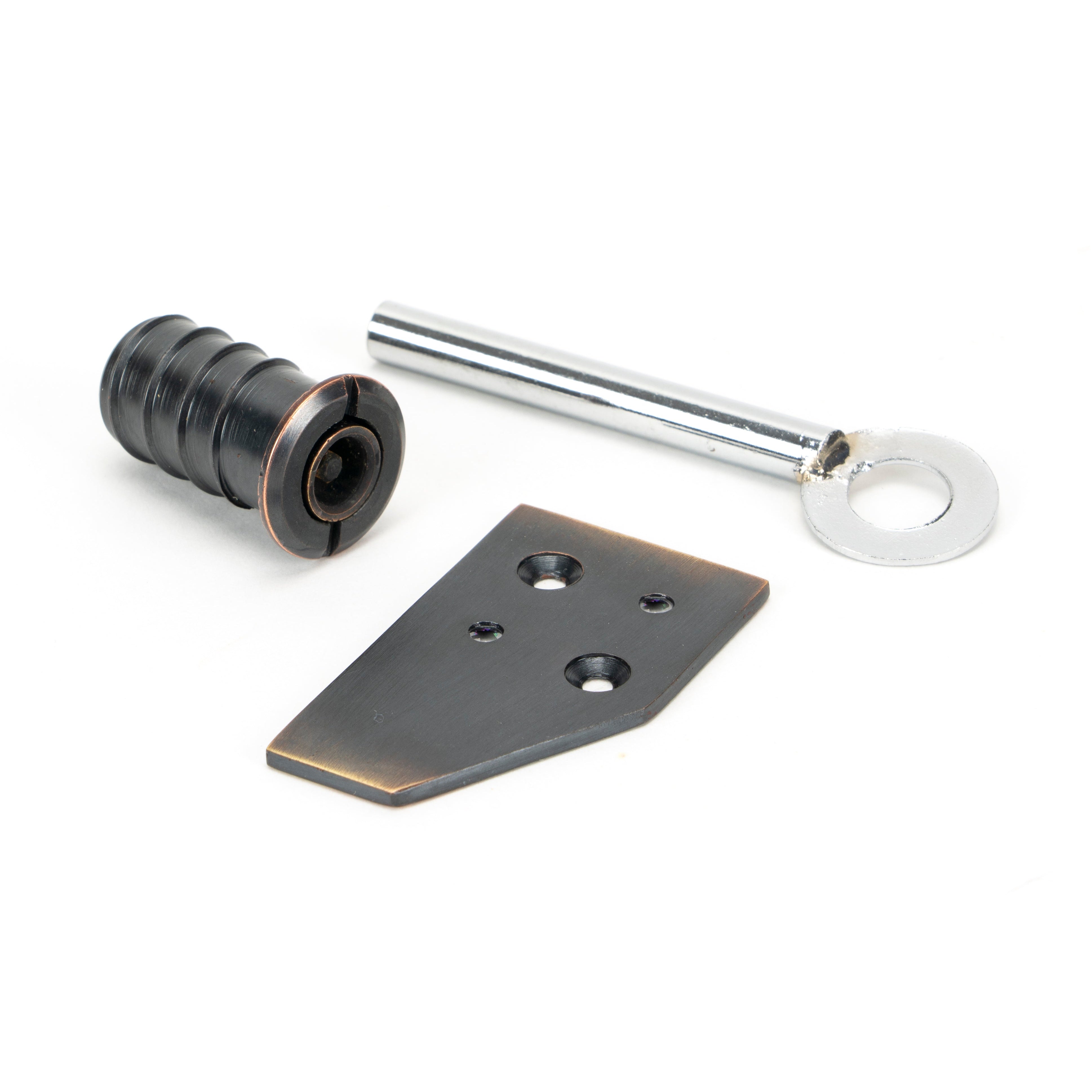 Aged Bronze Key-Flush Sash Stop | From The Anvil-Sash Stops-Yester Home