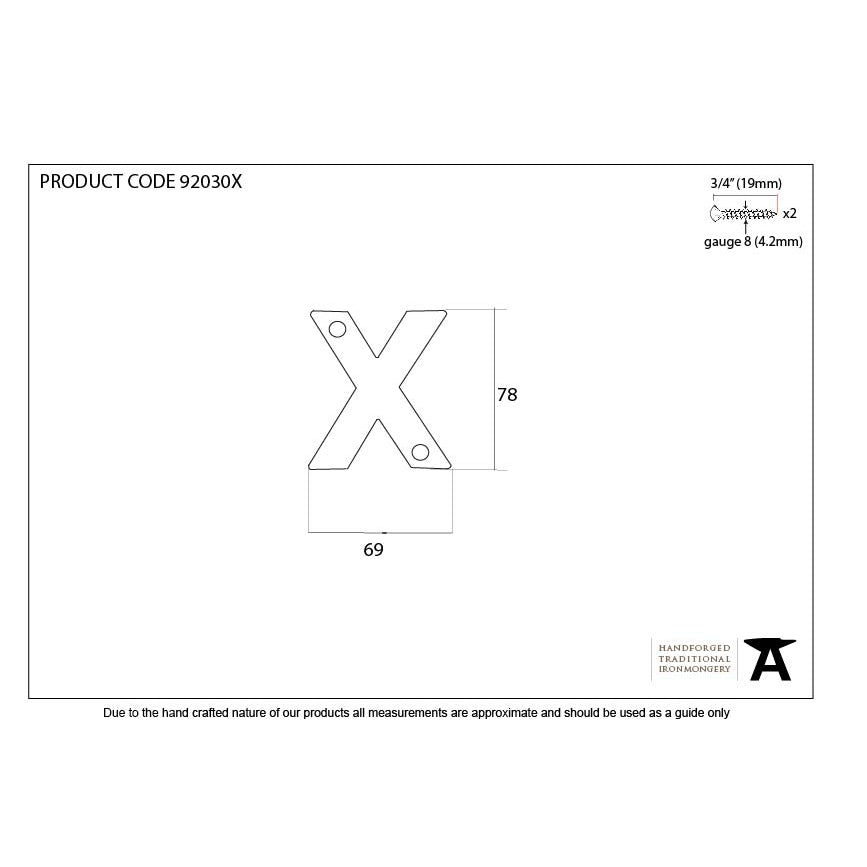 Aged Bronze Letter X | From The Anvil-Letters-Yester Home