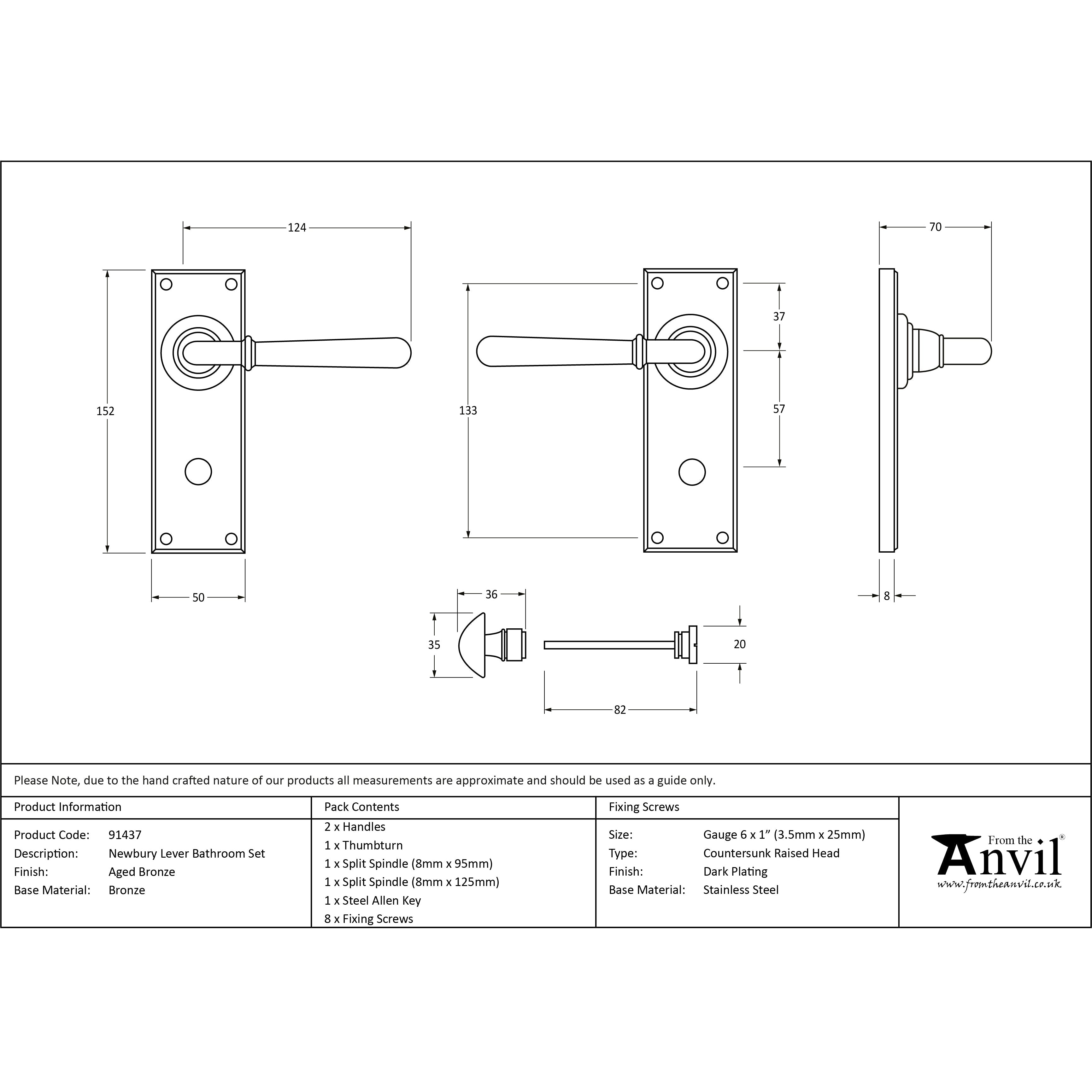 Aged Bronze Newbury Lever Bathroom Set | From The Anvil-Lever Bathroom-Yester Home