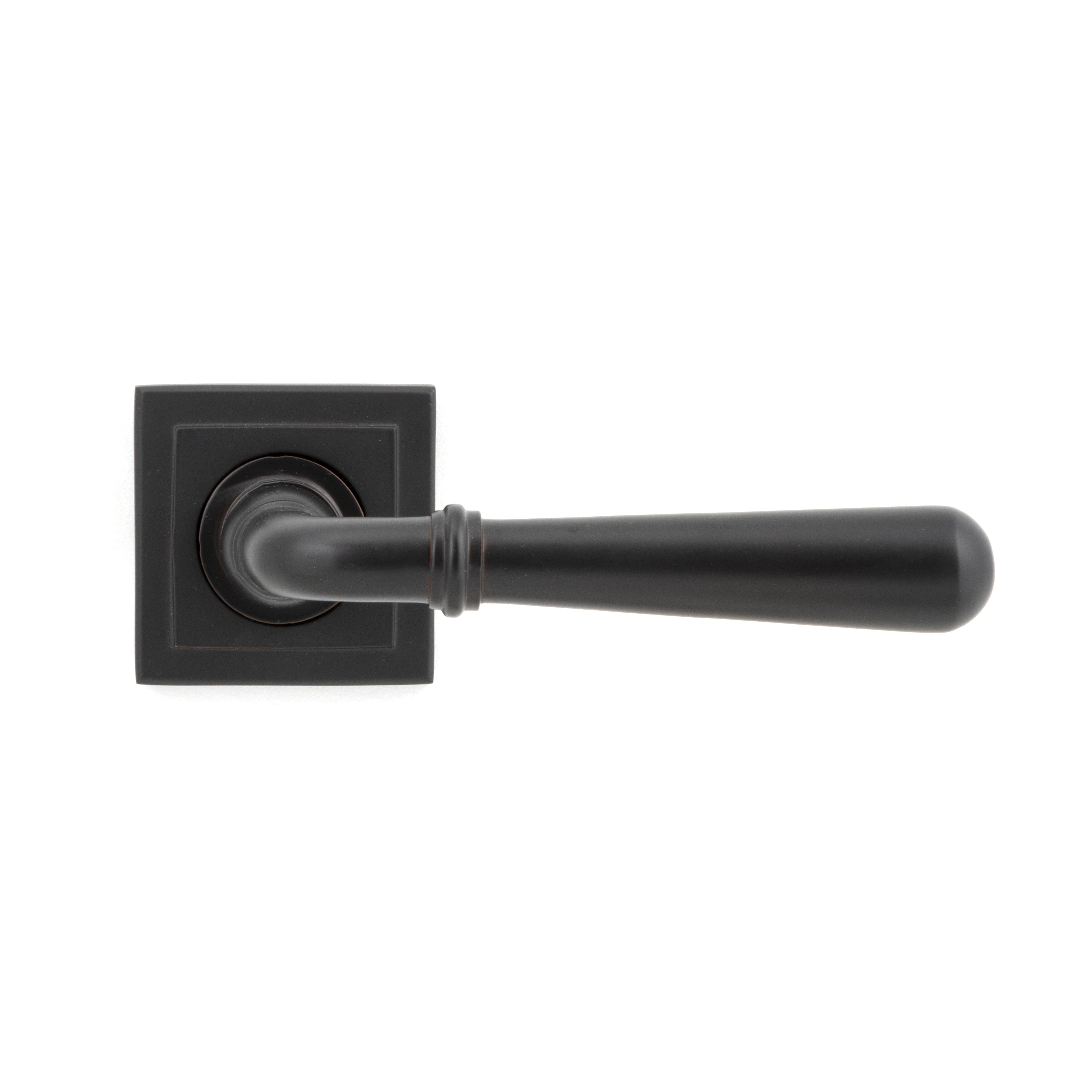 Aged Bronze Newbury Lever on Rose Set (Square) - Unsprung | From The Anvil-Concealed-Yester Home
