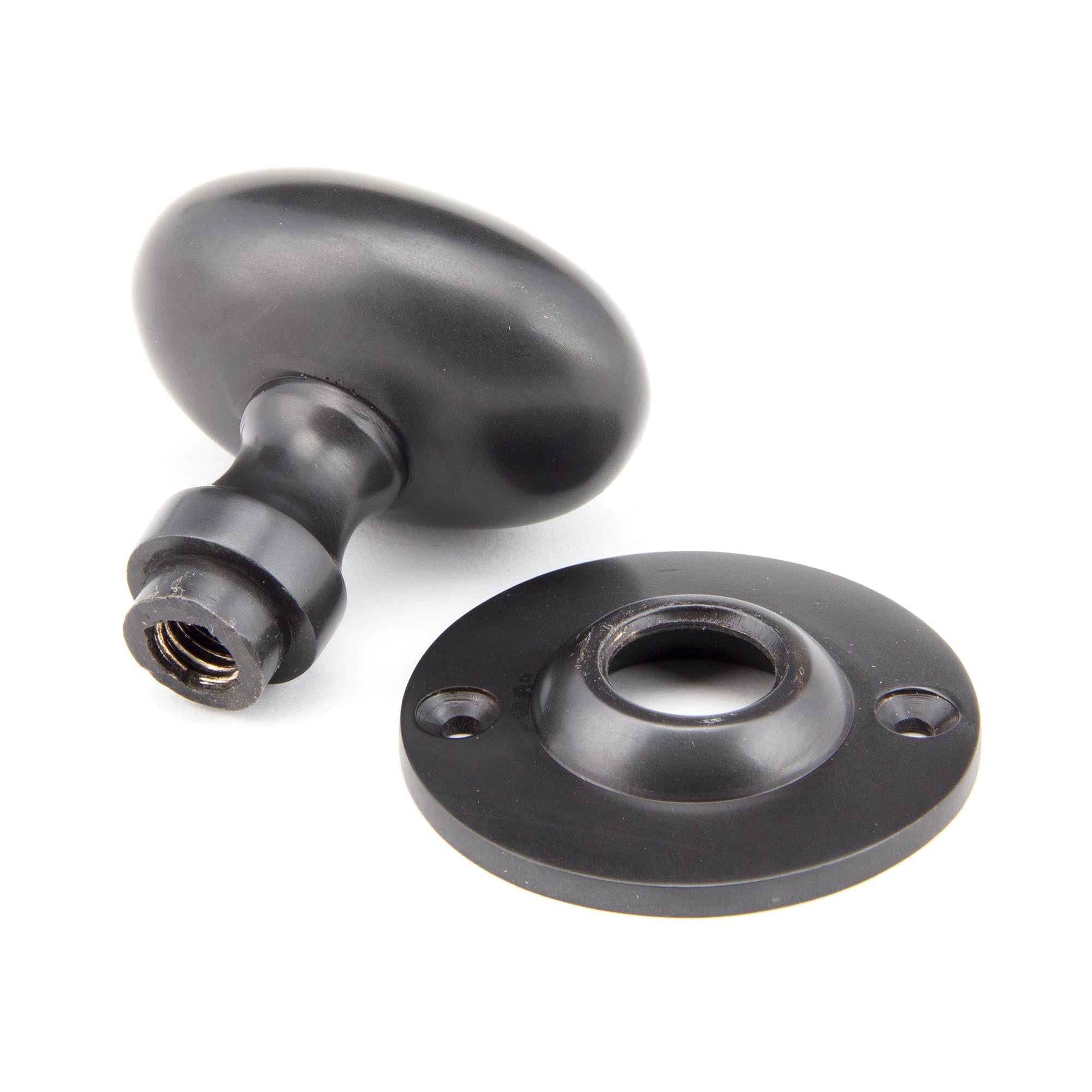 Aged Bronze Oval Mortice/Rim Knob Set | From The Anvil - Mortice Knobs - From The Anvil - Yester Home