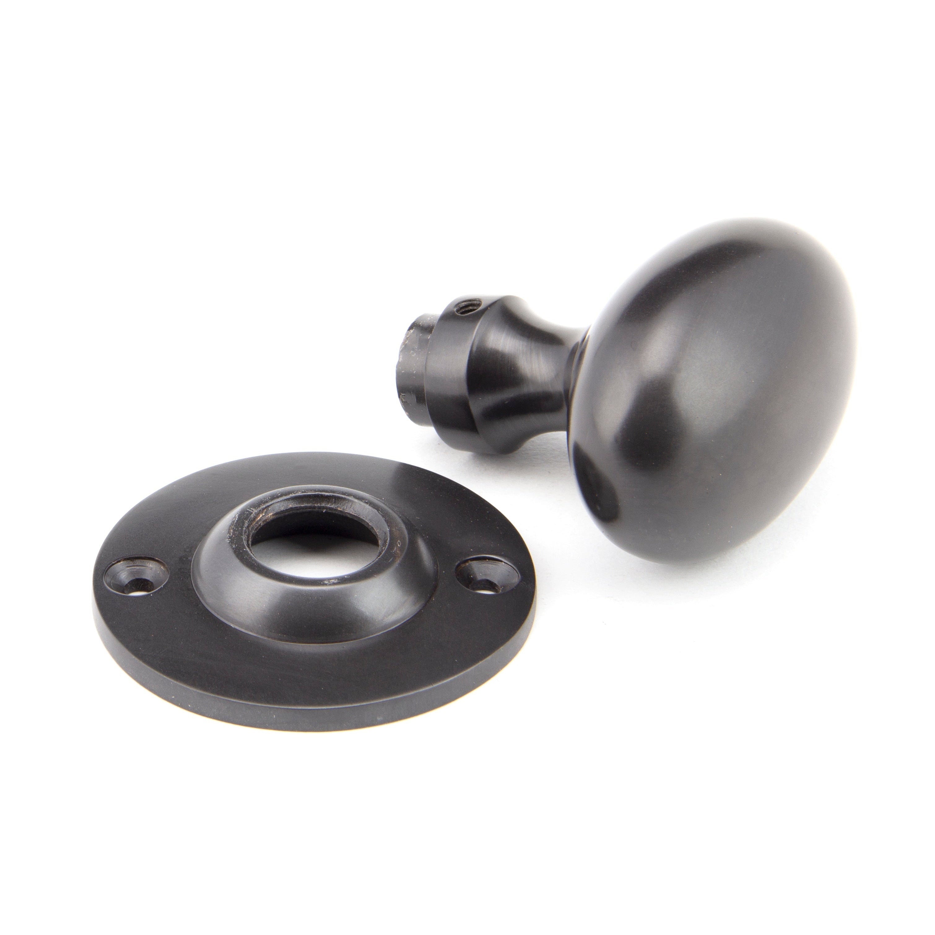 Aged Bronze Oval Mortice/Rim Knob Set | From The Anvil-Mortice Knobs-Yester Home