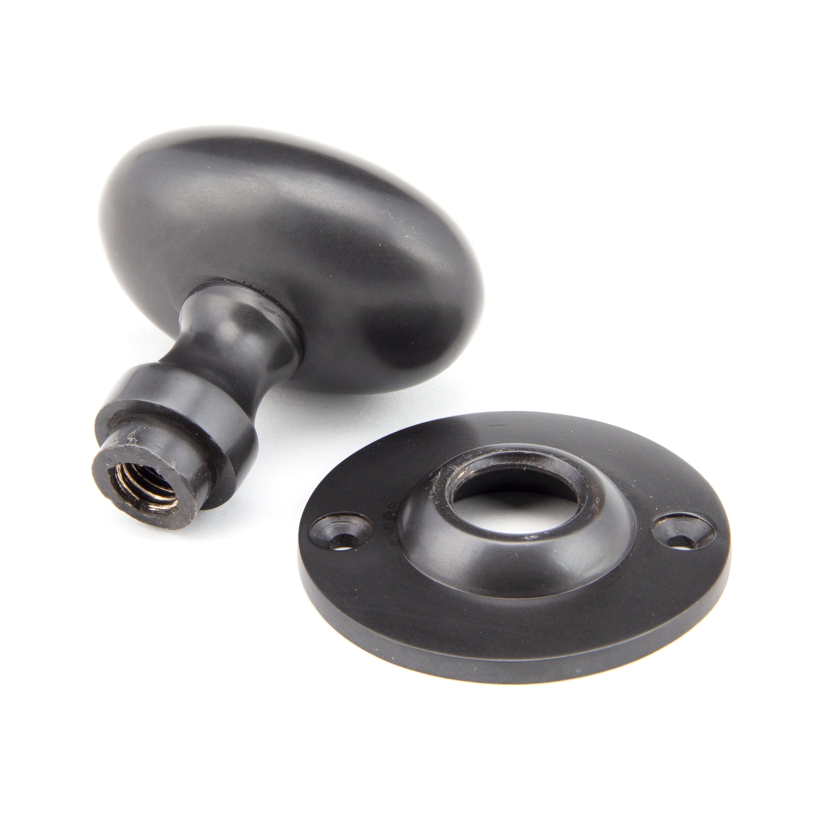 Aged Bronze Oval Mortice/Rim Knob Set | From The Anvil-Mortice Knobs-Yester Home