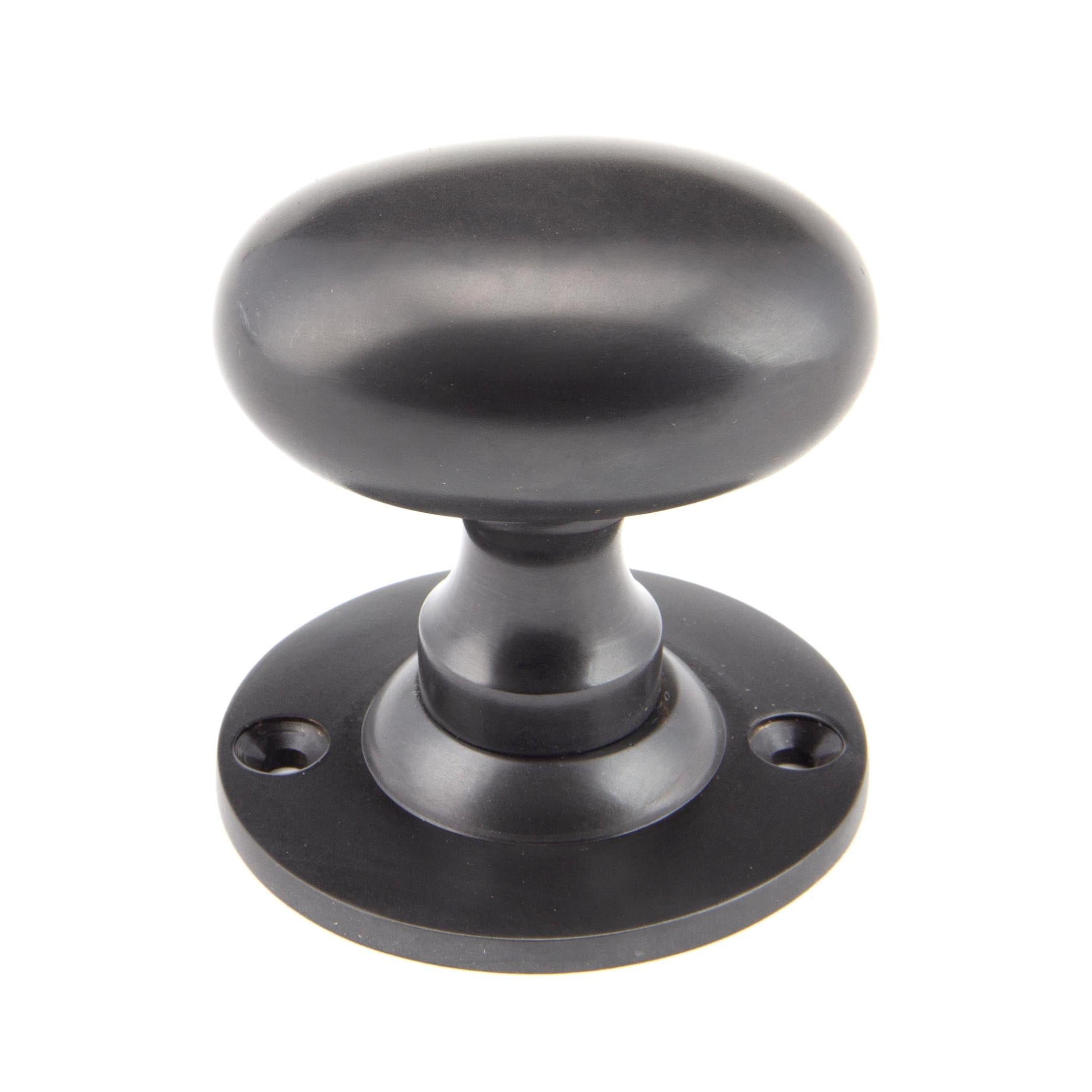 Aged Bronze Oval Mortice/Rim Knob Set | From The Anvil - Mortice Knobs - From The Anvil - Yester Home