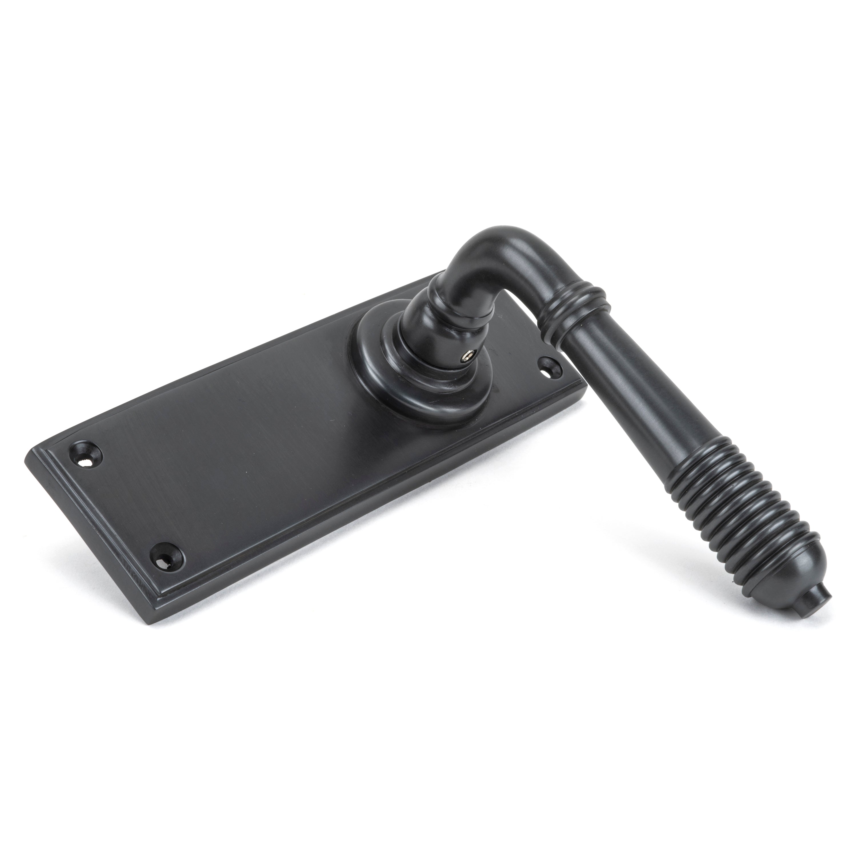Aged Bronze Reeded Lever Latch Set | From The Anvil-Lever Latch-Yester Home