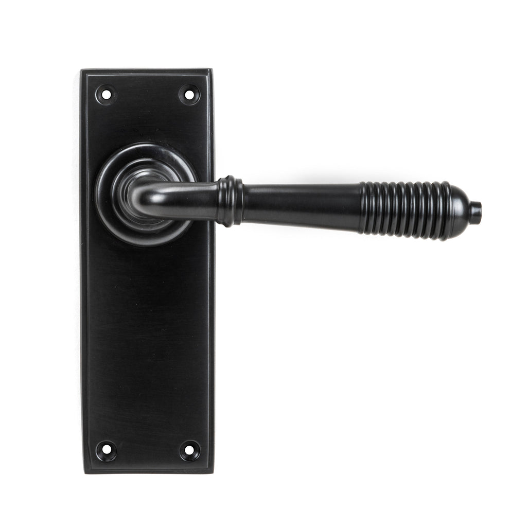 Aged Bronze Reeded Lever Latch Set | From The Anvil-Lever Latch-Yester Home