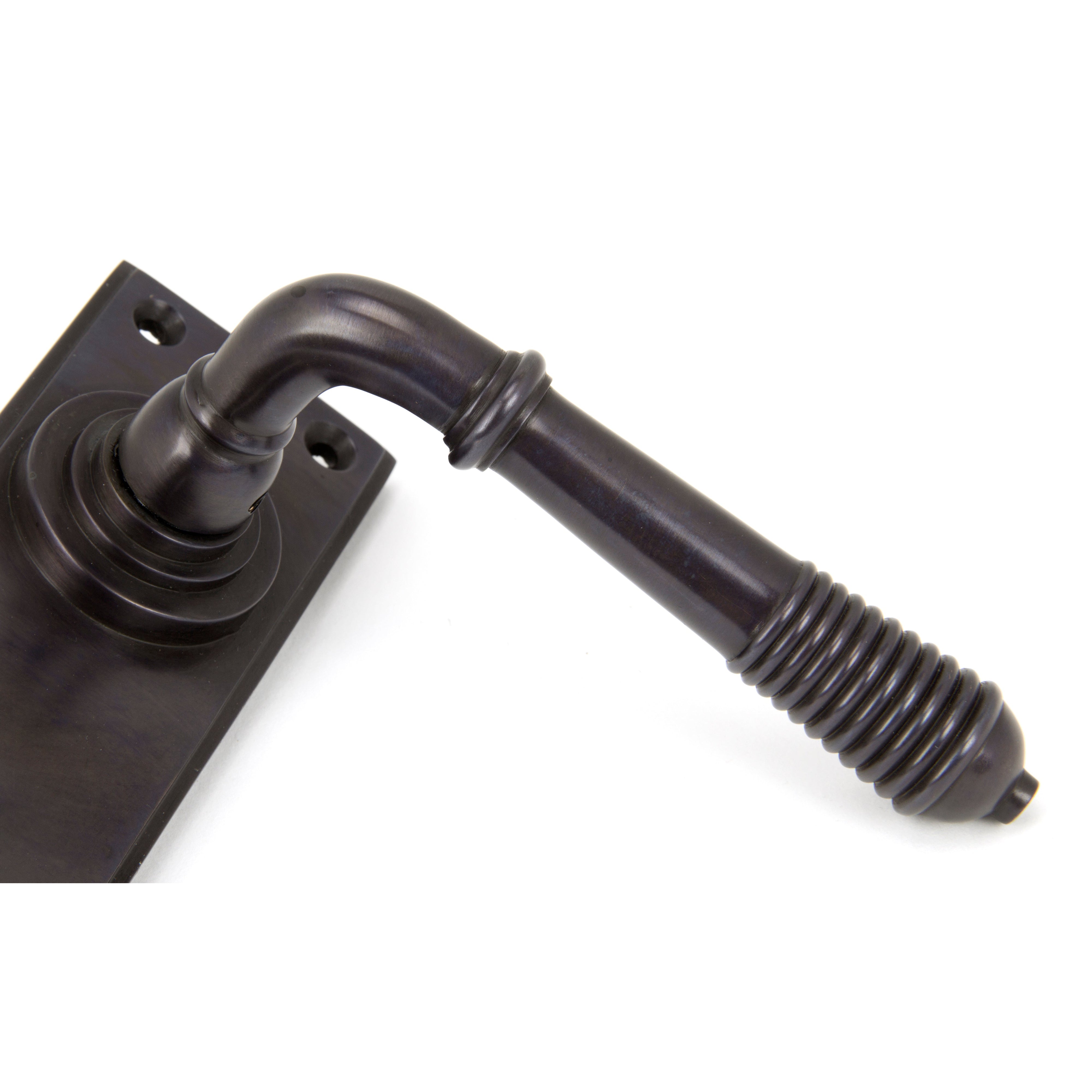 Aged Bronze Reeded Lever Lock Set | From The Anvil-Lever Lock-Yester Home