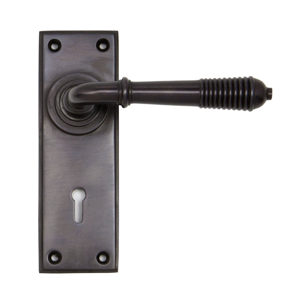 Aged Bronze Reeded Lever Lock Set | From The Anvil-Lever Lock-Yester Home