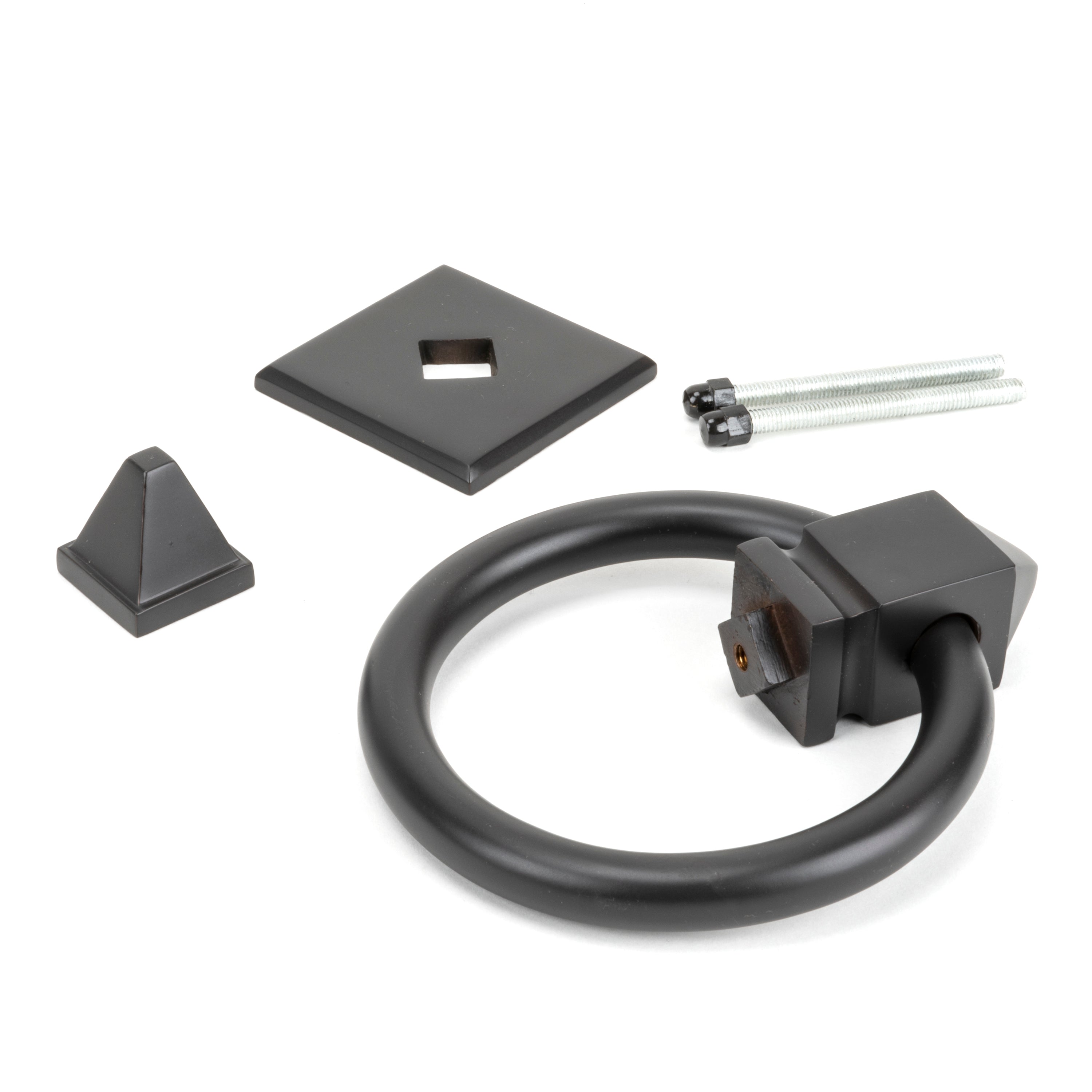 Aged Bronze Ring Door Knocker | From The Anvil-Bolt-Through Door Knockers-Yester Home