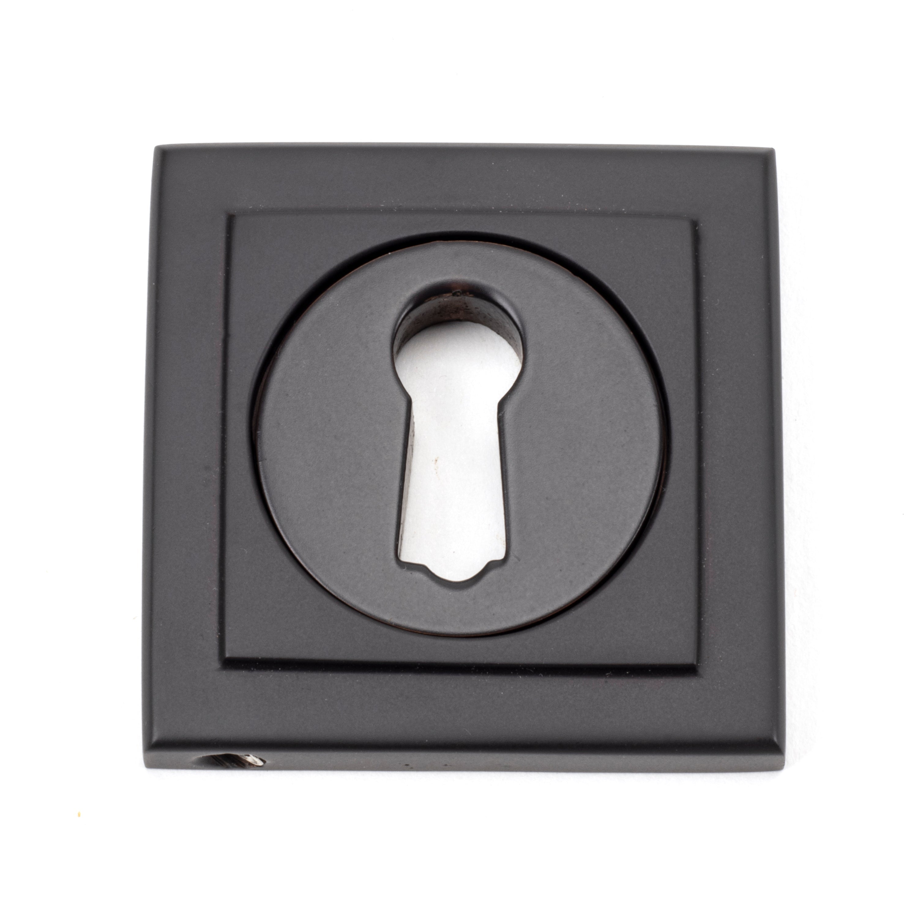 Aged Bronze Round Escutcheon (Square) | From The Anvil-Escutcheons-Yester Home