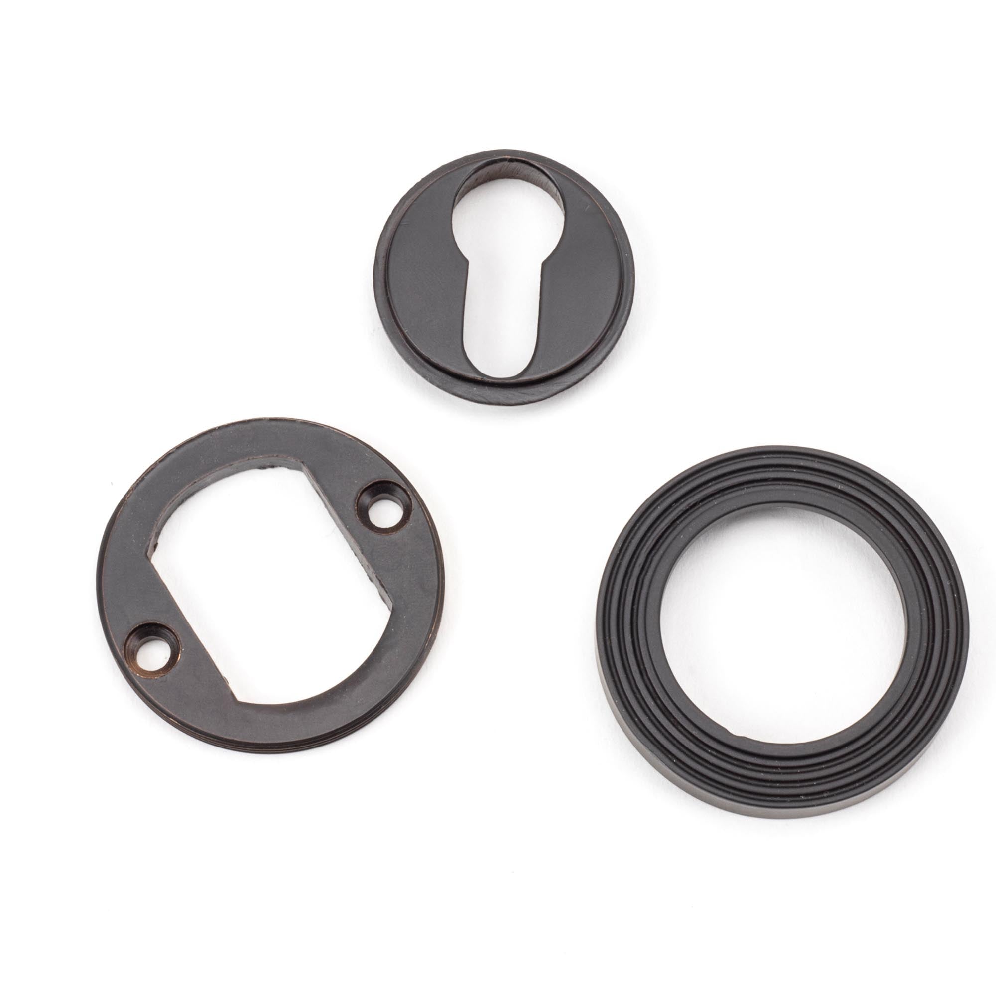 Aged Bronze Round Euro Escutcheon (Beehive) | From The Anvil - Euro Escutcheons - From The Anvil - Yester Home