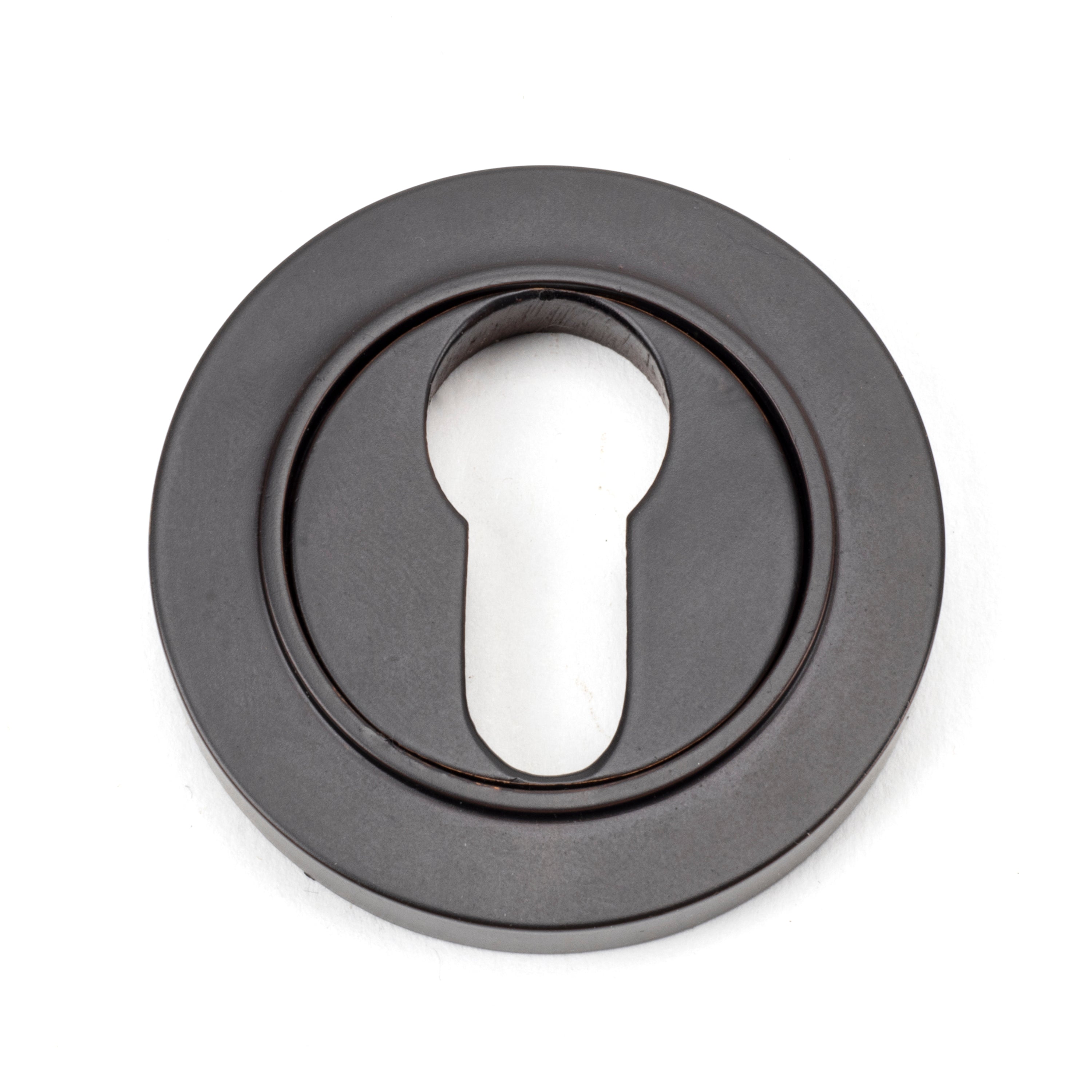 Aged Bronze Round Euro Escutcheon (Plain) | From The Anvil-Euro Escutcheons-Yester Home