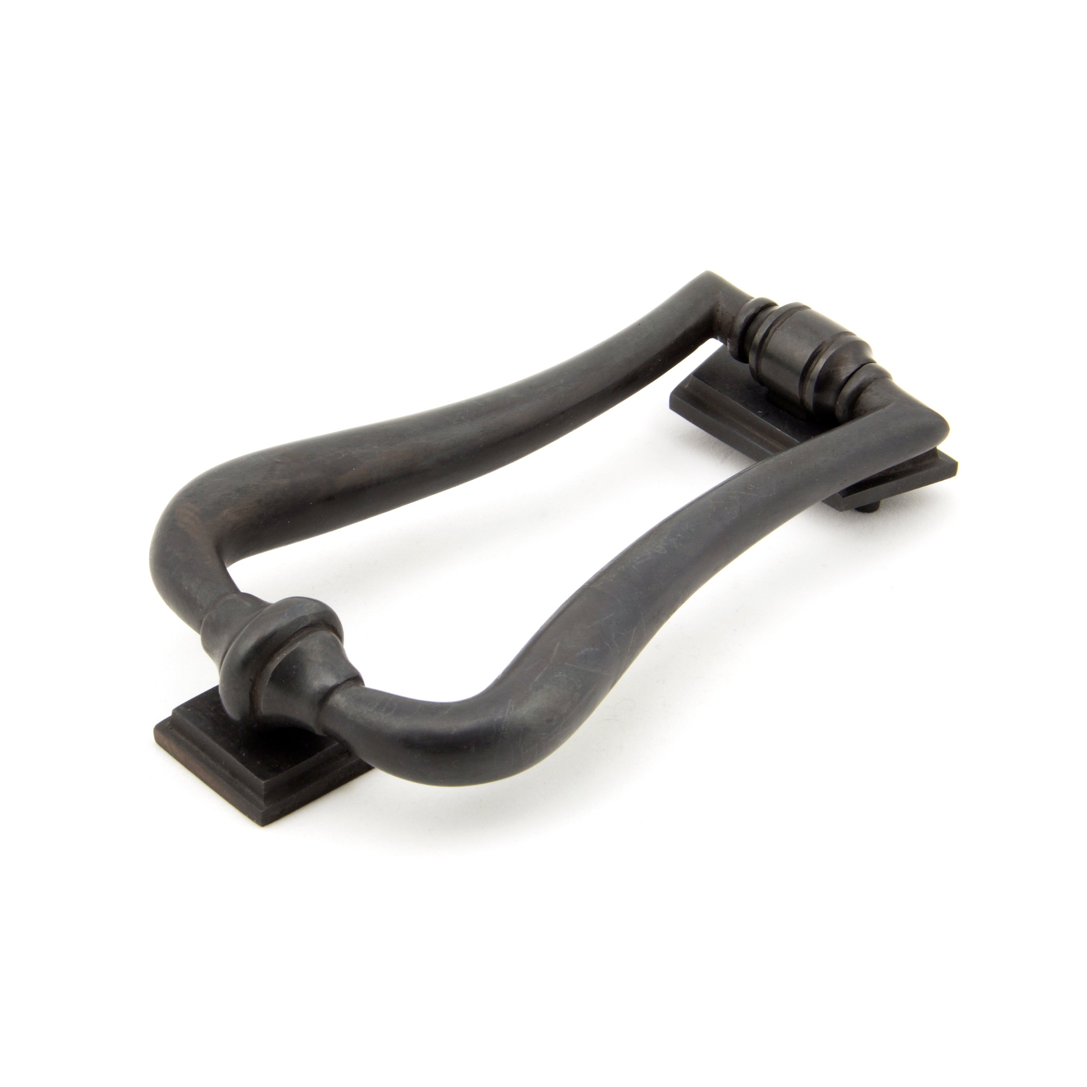 Aged Bronze Slimline Art Deco Door Knocker | From The Anvil-Bolt-Through Door Knockers-Yester Home