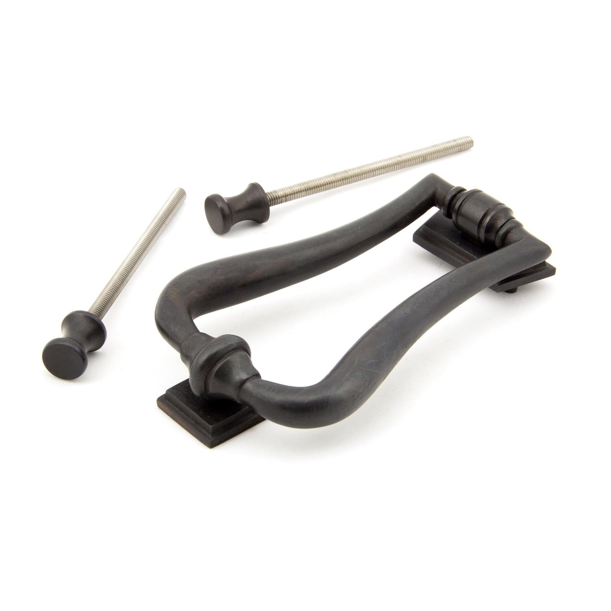 Aged Bronze Slimline Art Deco Door Knocker | From The Anvil - Bolt-Through Door Knockers - From The Anvil - Yester Home