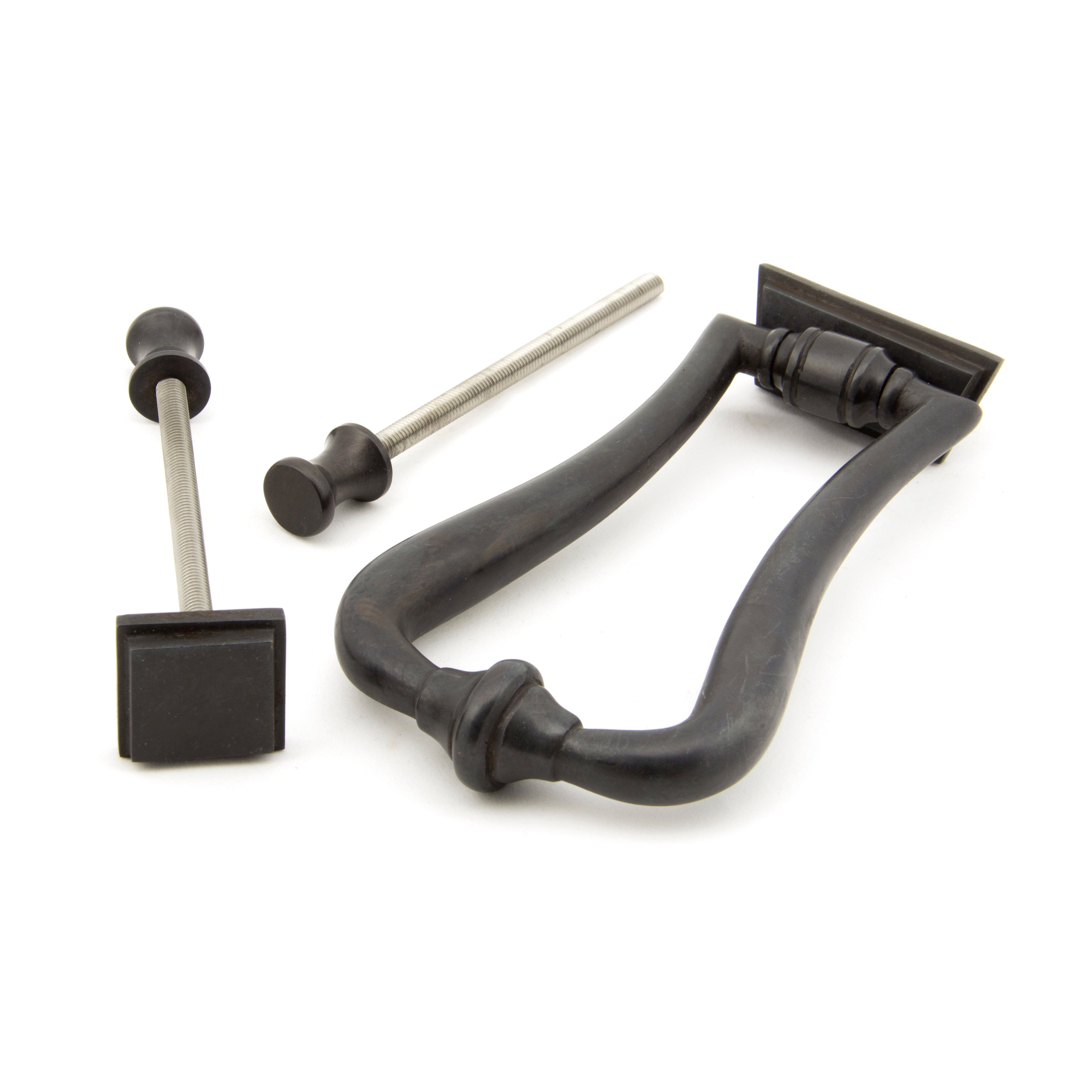 Aged Bronze Slimline Art Deco Door Knocker | From The Anvil-Bolt-Through Door Knockers-Yester Home