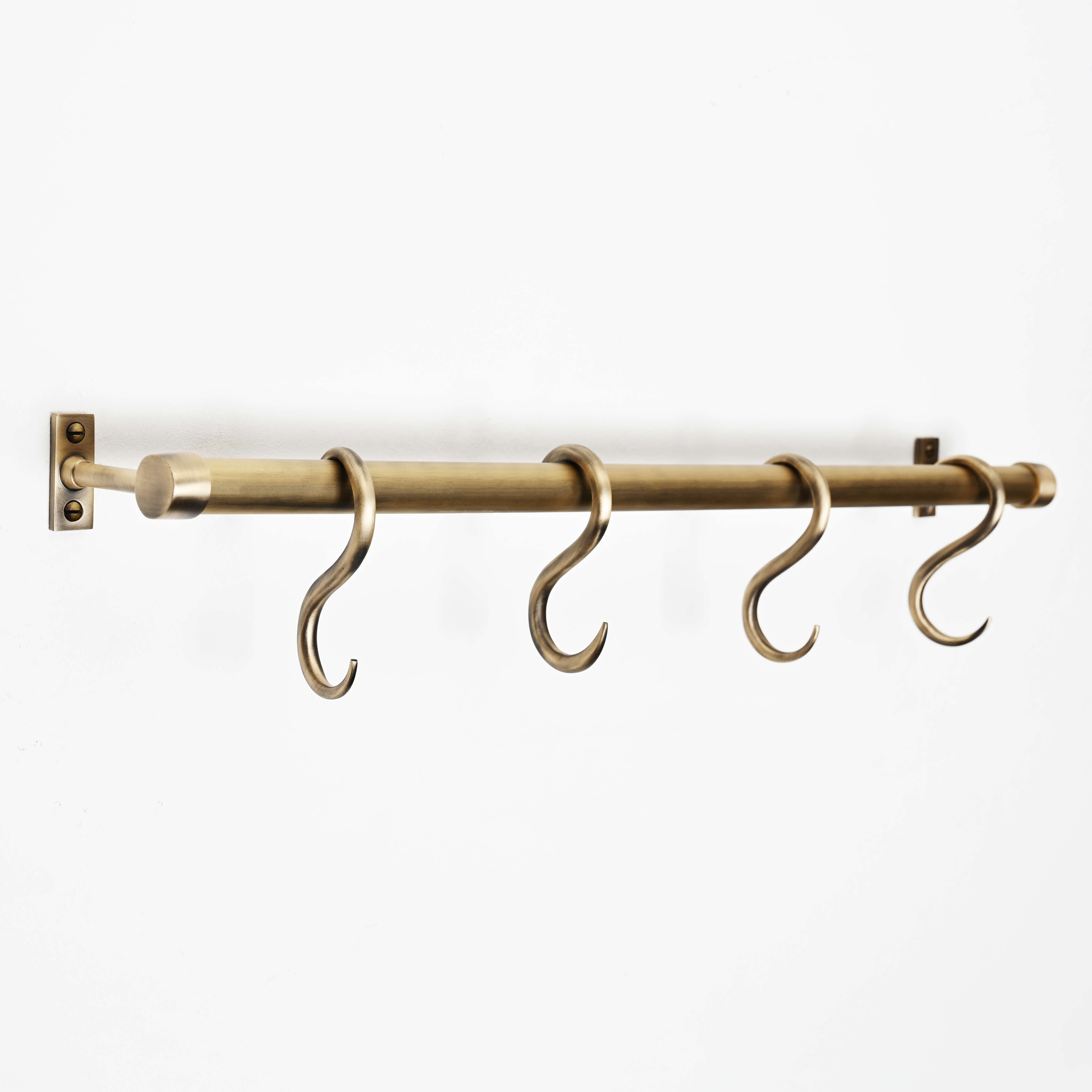 Aged Brushed Brass Hanging Rail - Hook Rails - Yester Home - Yester Home