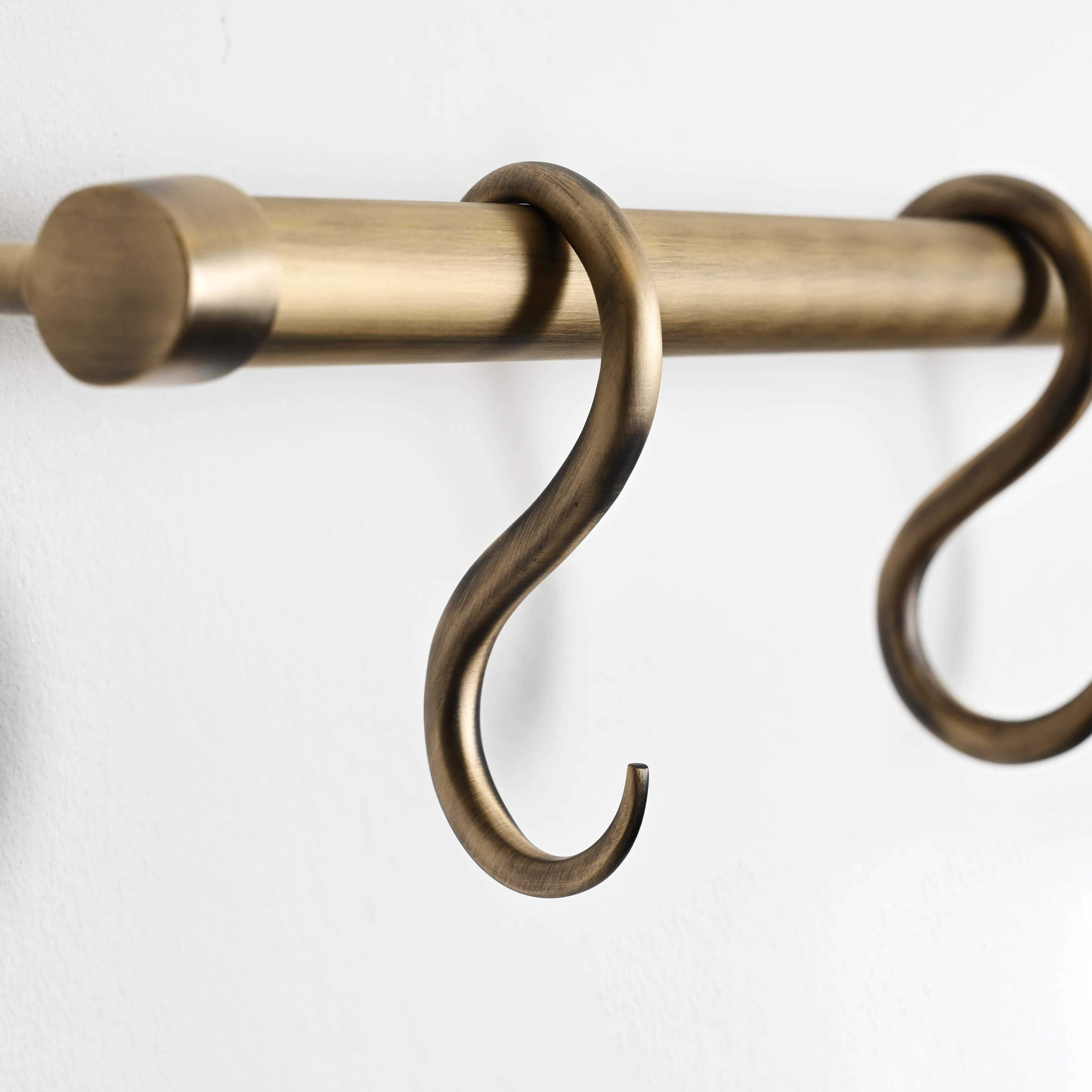 Aged Brushed Brass Hanging Rail - Hook Rails - Yester Home - Yester Home