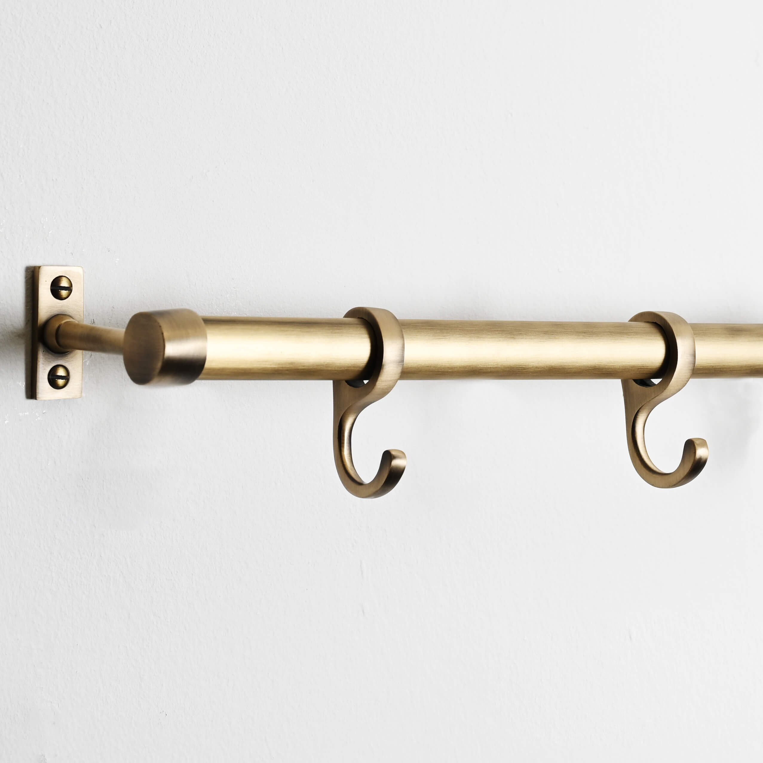 Aged Brushed Brass Hanging Rail - Hook Rails - Yester Home - Yester Home