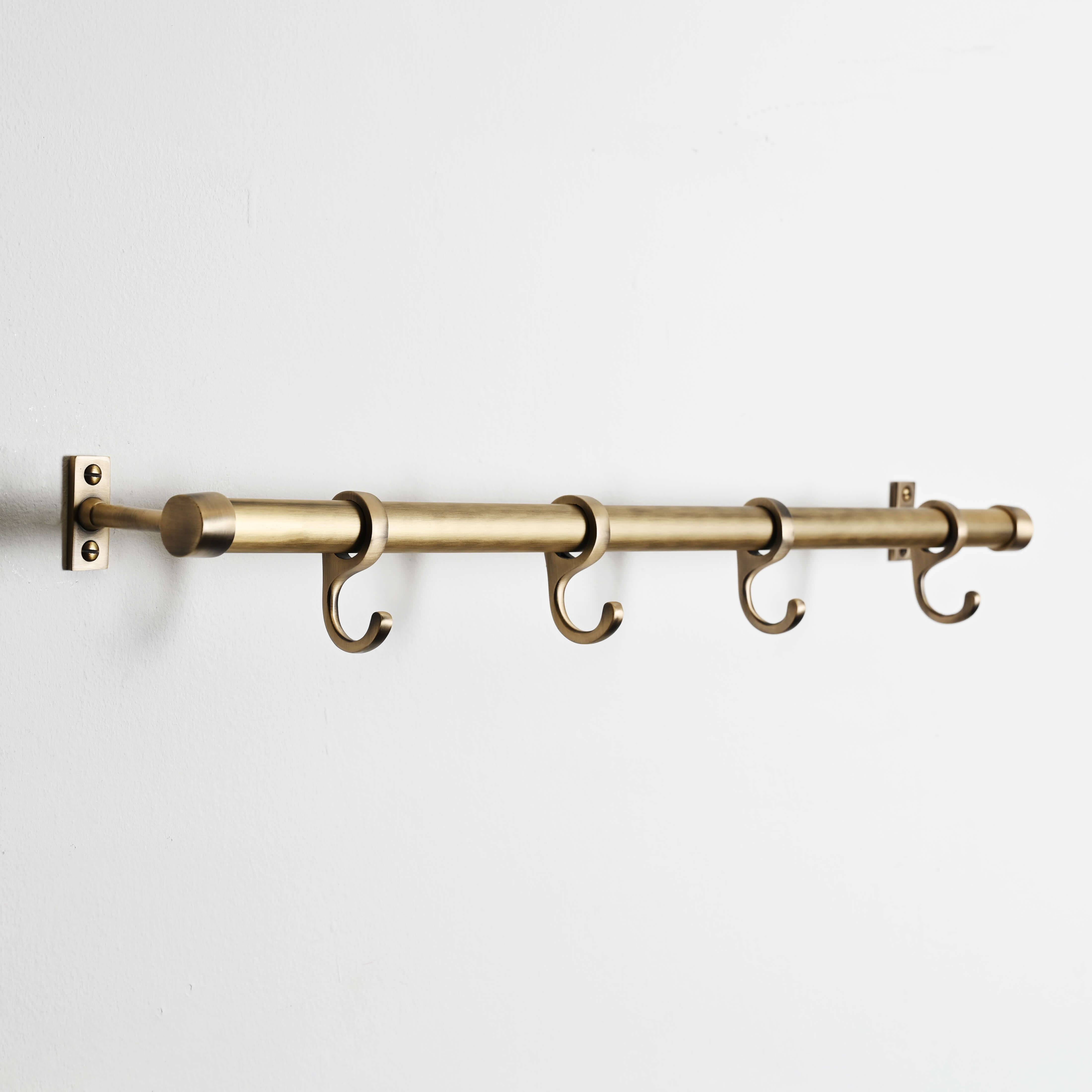 Aged Brushed Brass Hanging Rail - Hook Rails - Yester Home - Yester Home