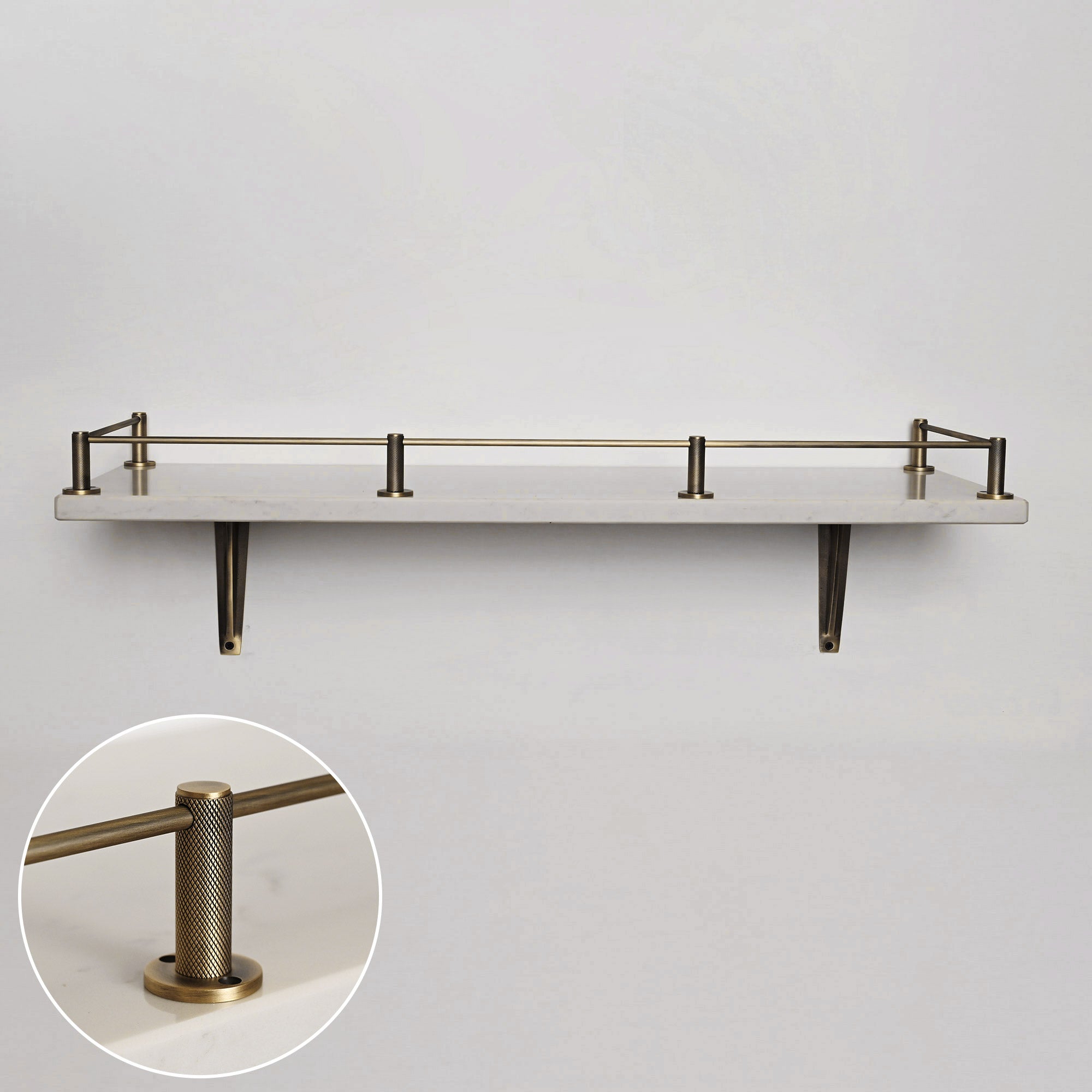 Knurled Gallery Shelf Rail | Aged Brushed Brass - Gallery Rails - Yester Home - Yester Home