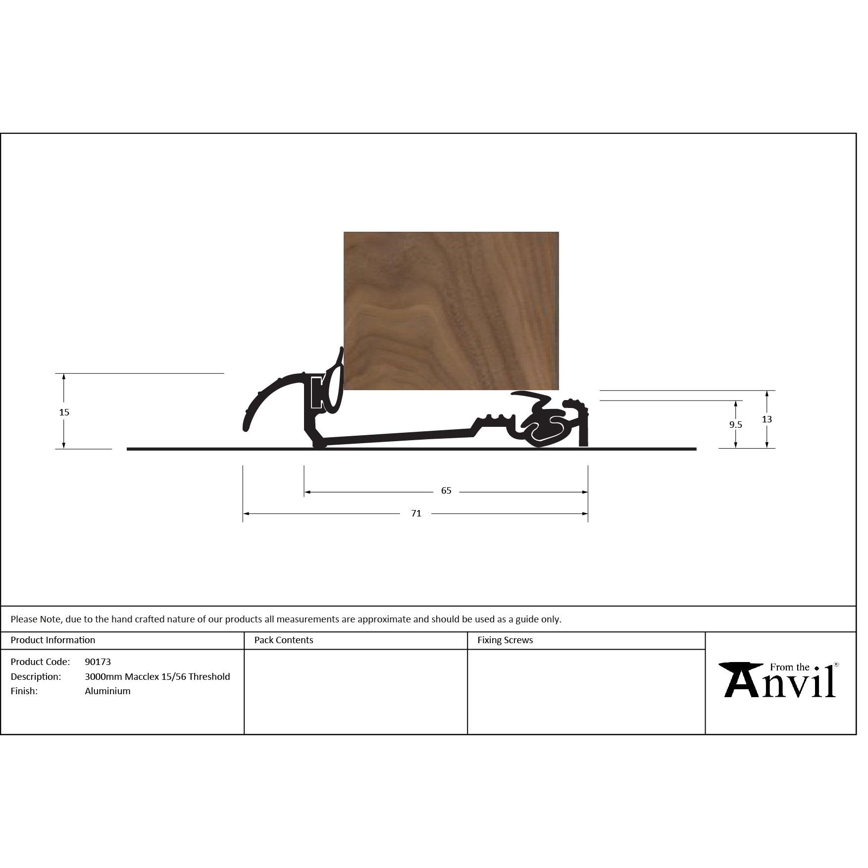 Aluminium 2134mm Macclex 15/56 Threshold | From The Anvil - Thresholds - From The Anvil - Yester Home
