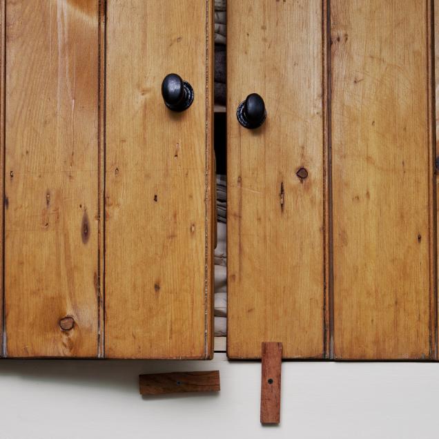 Antique Black Iron Cabinet Cupboard Knob To Bolt · Kirkpatrick 1195B ·-Cupboard Latch-Yester Home