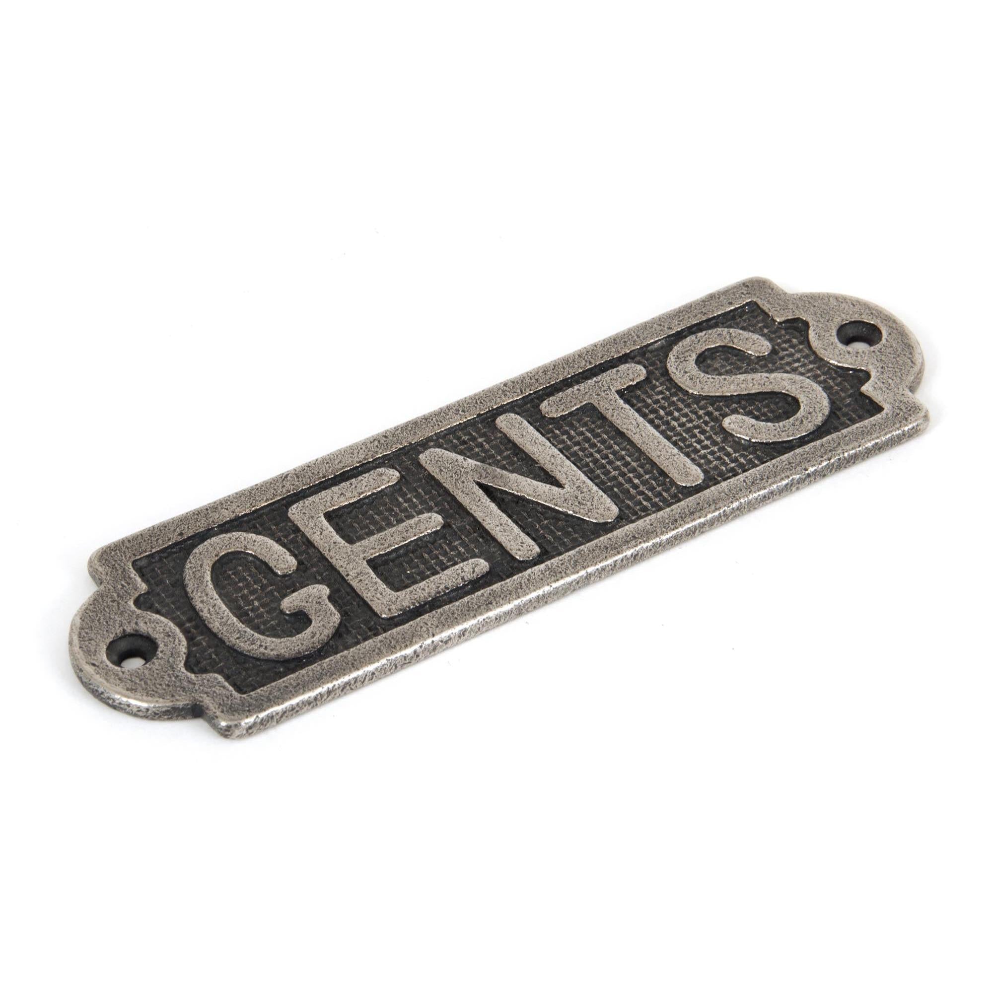 Antique Pewter Gents Sign | From The Anvil - Signs - From The Anvil - Yester Home