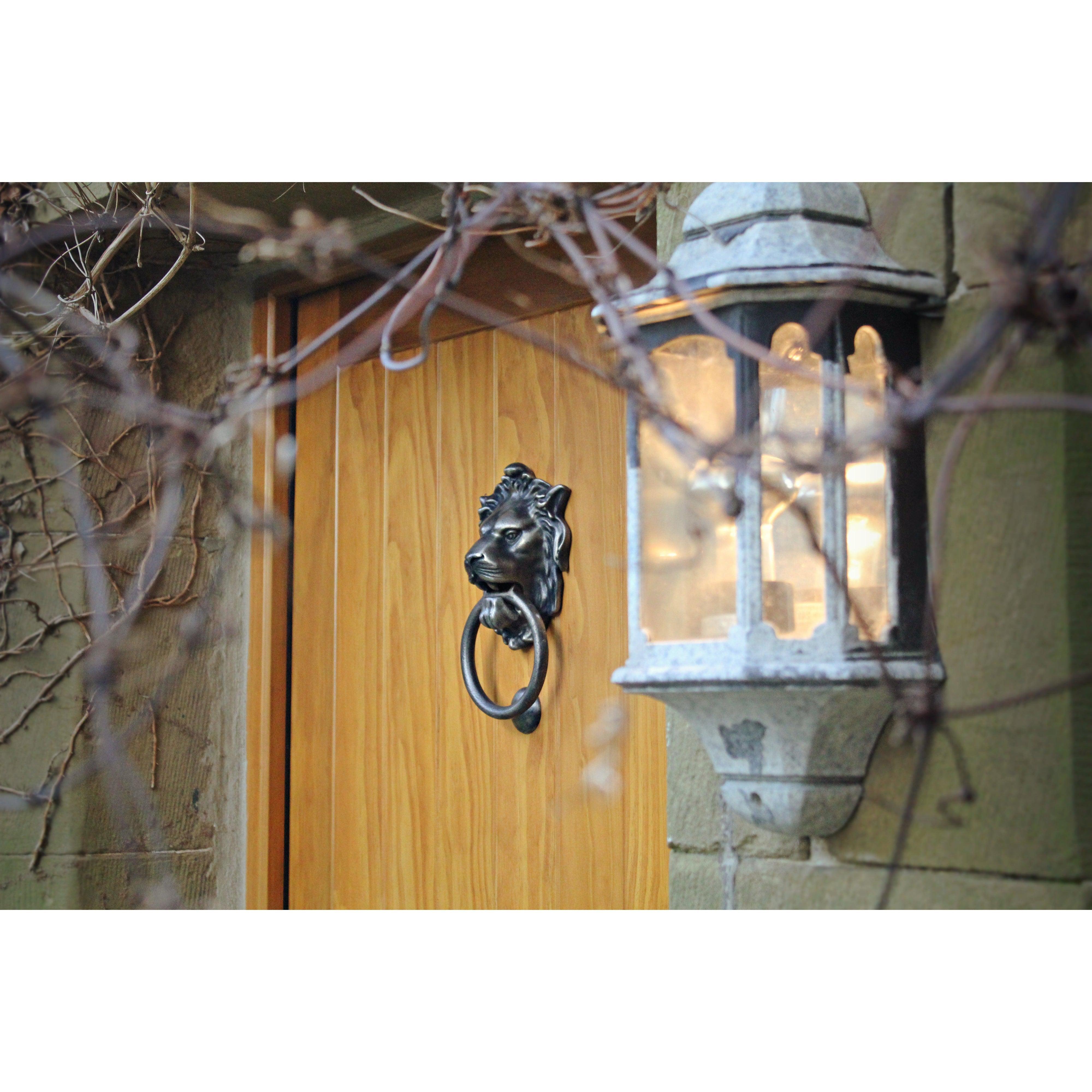 Antique Pewter Lion Head Door Knocker | From The Anvil-Bolt-Through Door Knockers-Yester Home