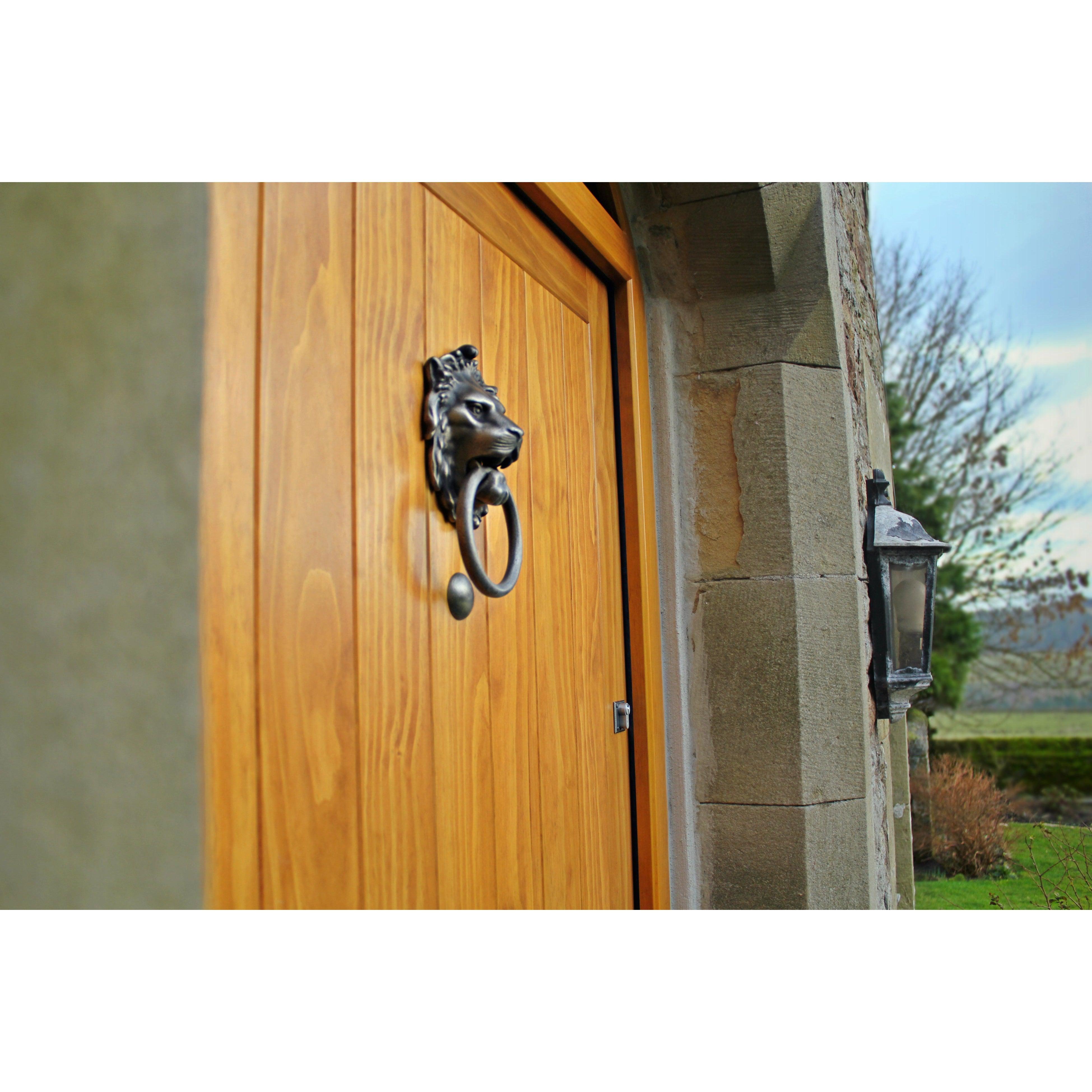 Antique Pewter Lion Head Door Knocker | From The Anvil-Bolt-Through Door Knockers-Yester Home