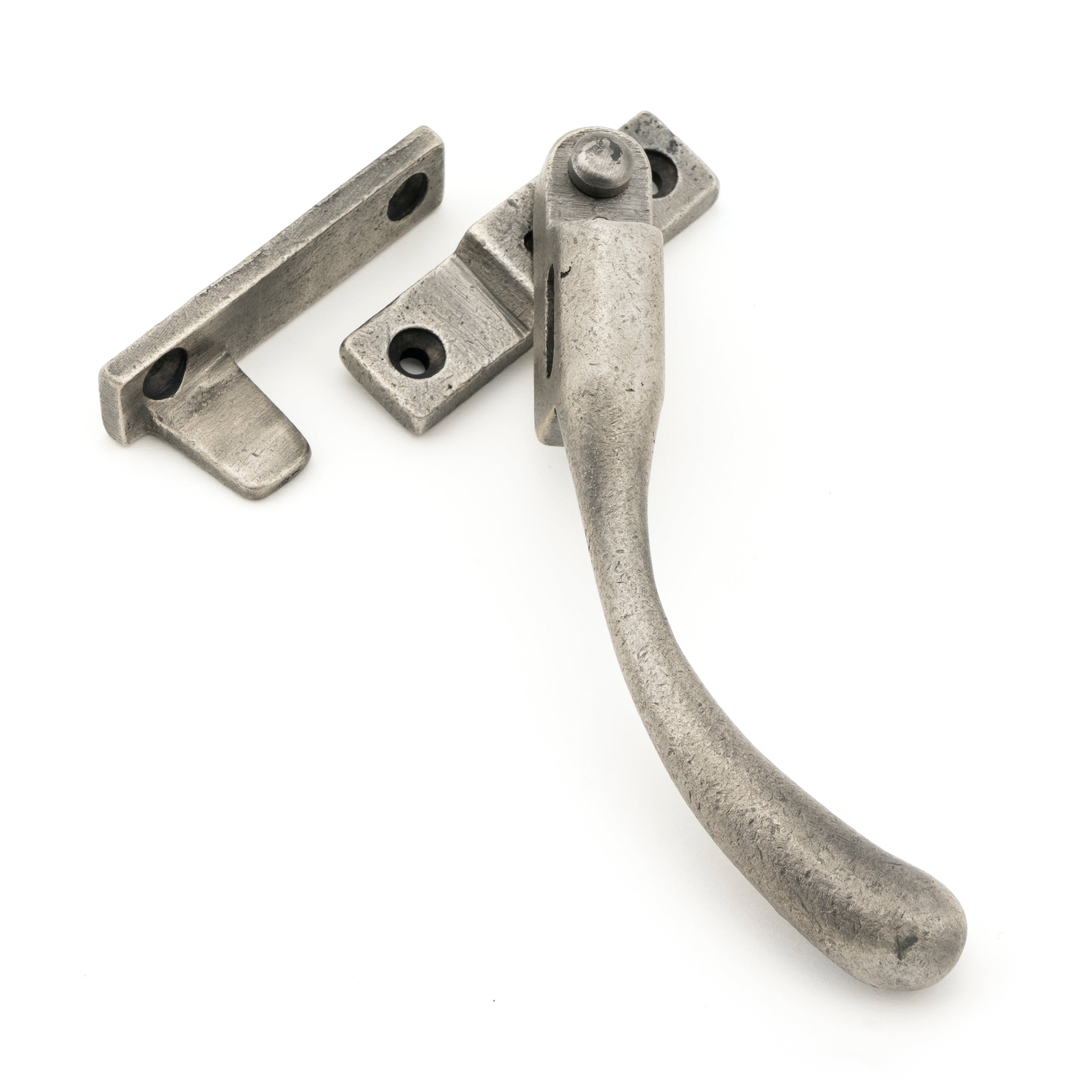 Antique Pewter Night-Vent Locking Peardrop Fastener - RH | From The Anvil-Night-Vent Fasteners-Yester Home