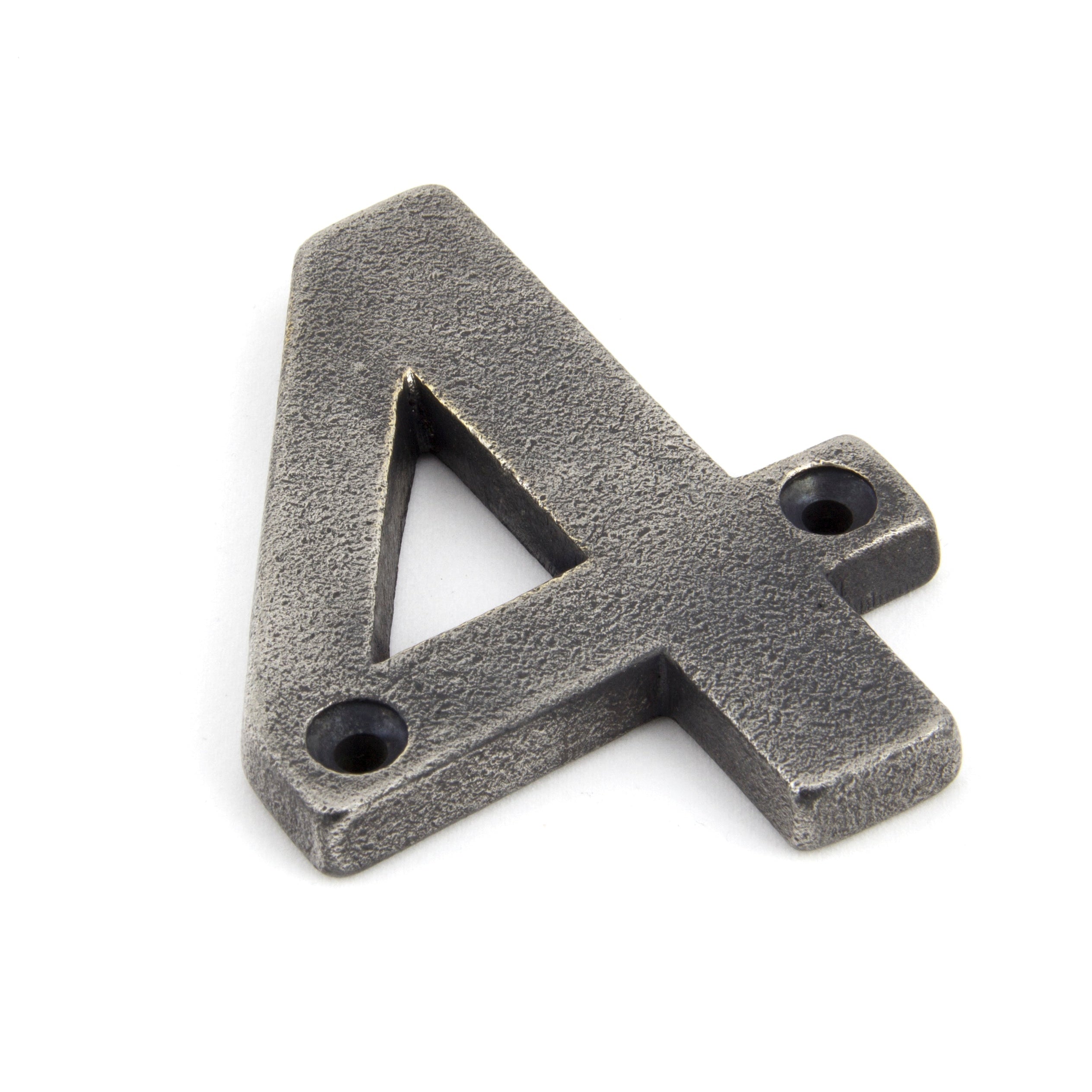 Antique Pewter Numeral 4 | From The Anvil-Numerals-Yester Home